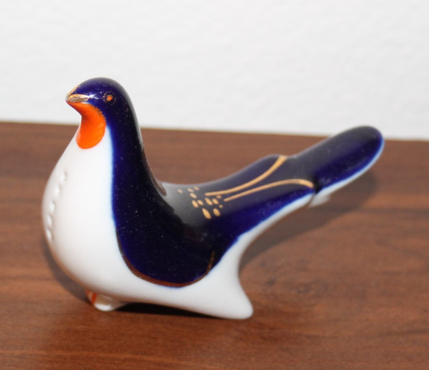 Vntg Lomonosov LFZ Cobalt Blue Bird Salt Pepper Shaker Replacement Made in USSR