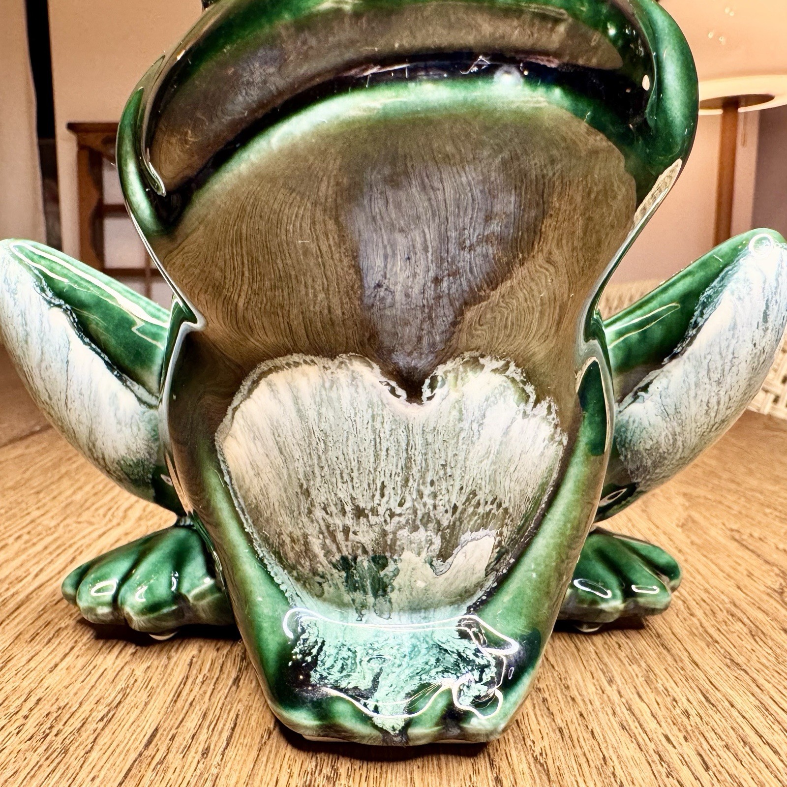 Vintage Hull Pottery Frog Planter F70 Retro MCM Green Drip Glaze Ceramic Planter