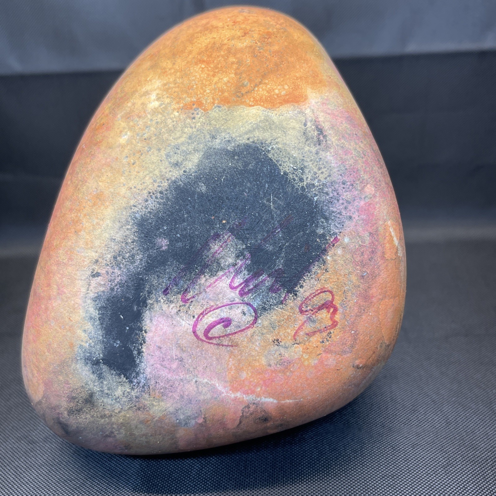 Standing Stones vase Nicholas Bernard Pottery In Orange Pink Black Design 1993