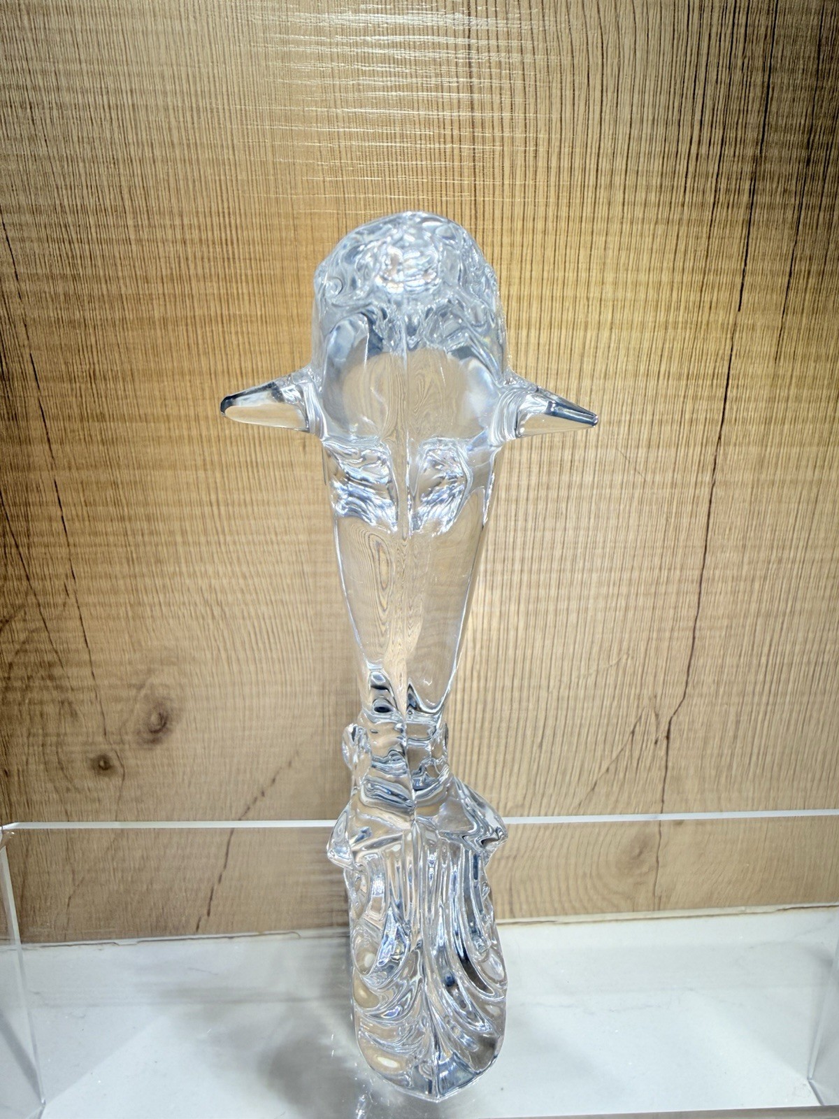 Waterford Crystal Jumping Dolphin Figurine – Signed Acid Etched – Elegant Marine