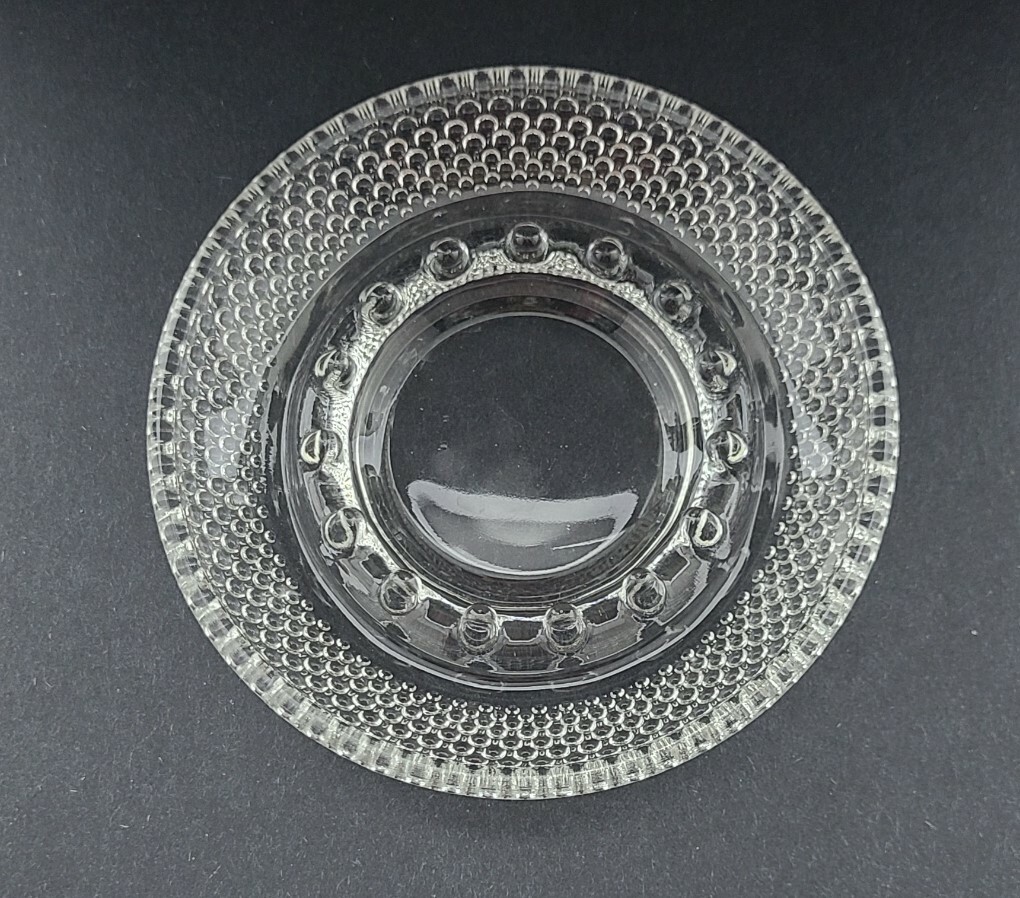 Ashtray Trinket Dish Clear Hobnail Like Pattern Vintage