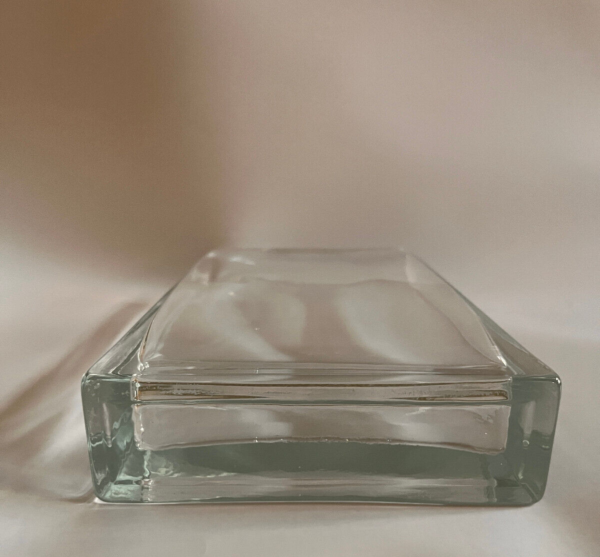 HEAVY 16″ x 8″ Wide Rectangular Thick Clear Glass Elegant Vase Weighs 8 Lb 13 Oz