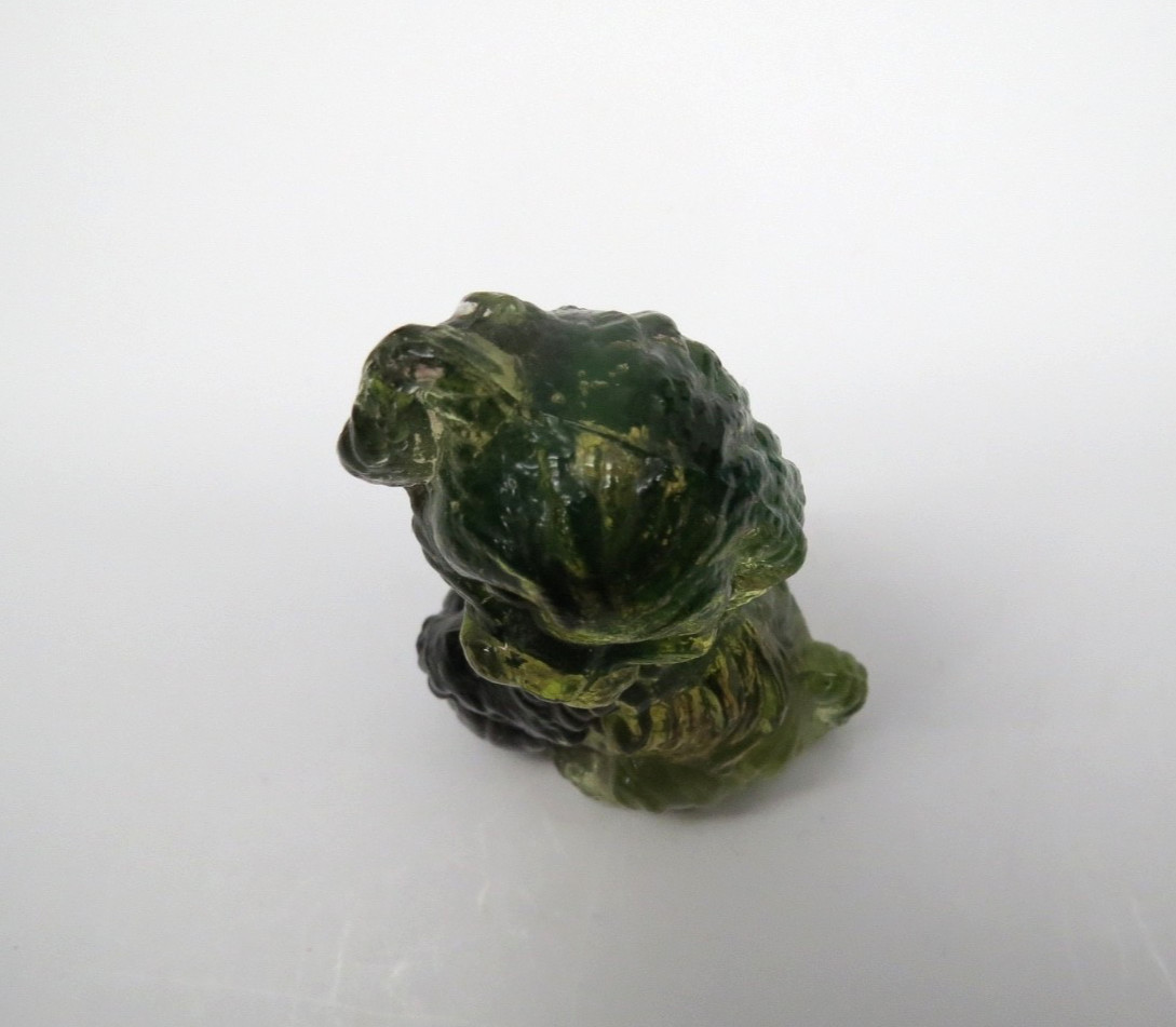 RARE Boyd Art Glass Skippy the Dog With 5th Five Year Mark Green UV Glows