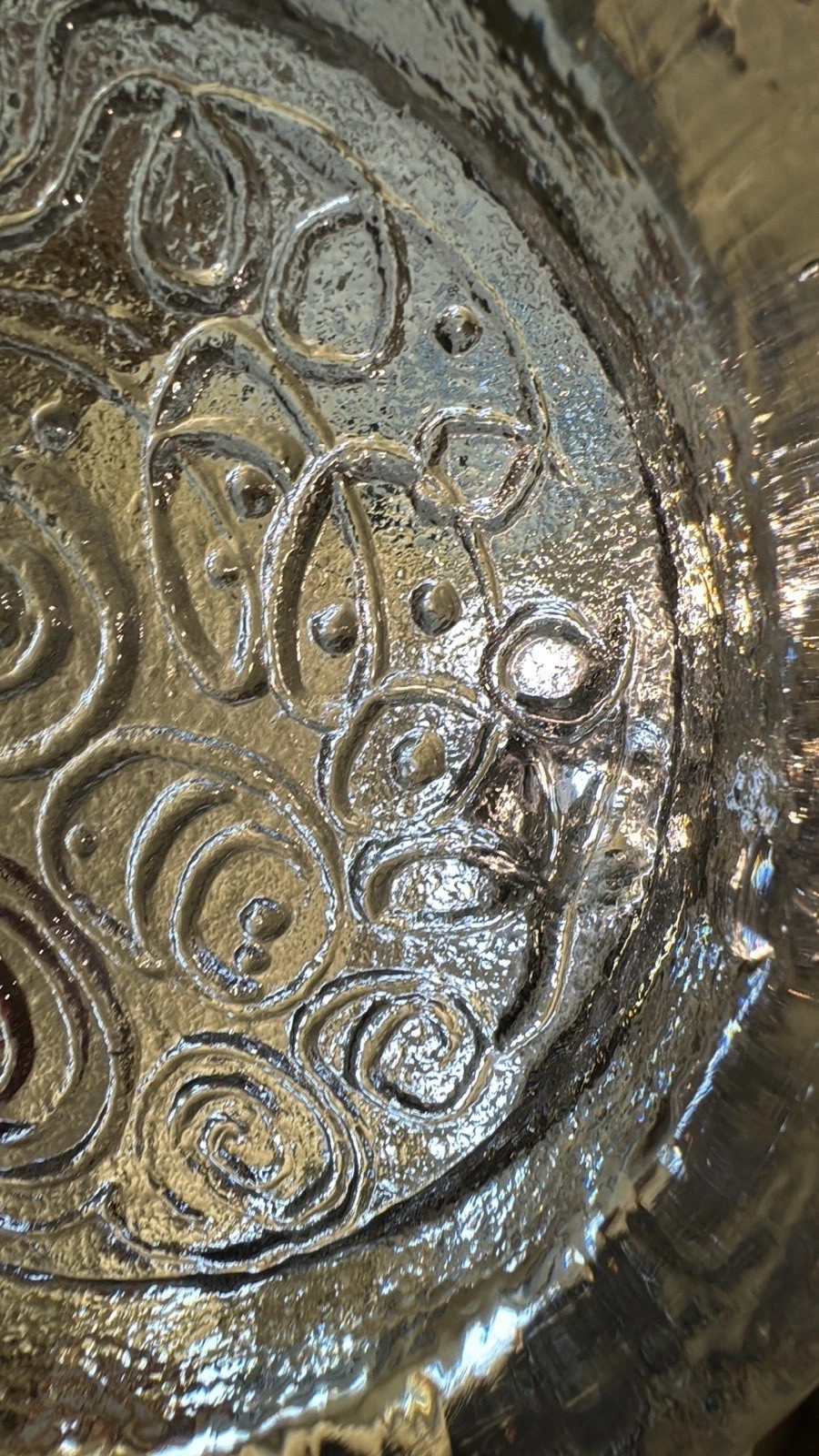 Vintage Blenko Abstract Swirl Thick Glass Ashtray #650 Heavy 8.75″ Rare ‘60s