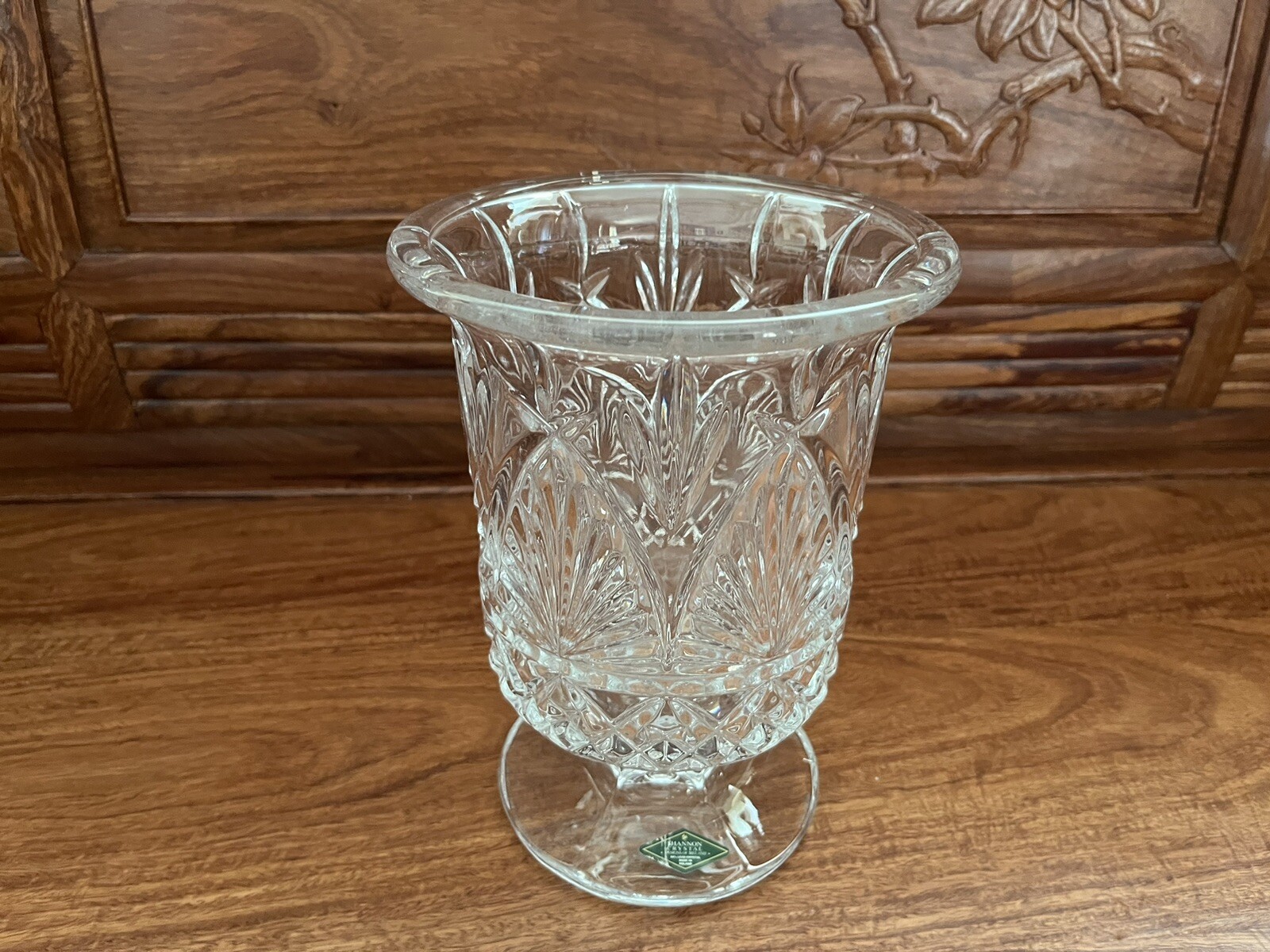 Vintage Shannon Crystal Designs Of Ireland Vase 8 3/4 Inches Made in Poland