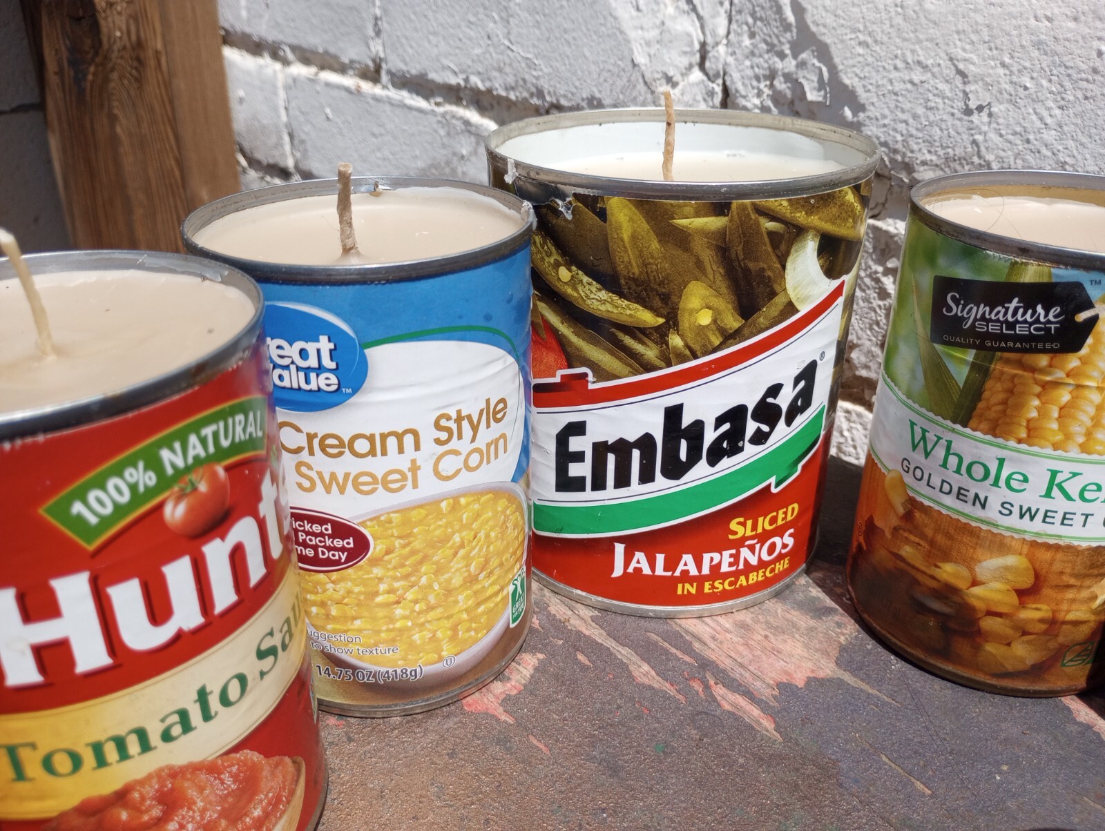 Eco-Friendly Canned Candle Assortment – 9 Mixed Wax Candles in Upcycled Food Can