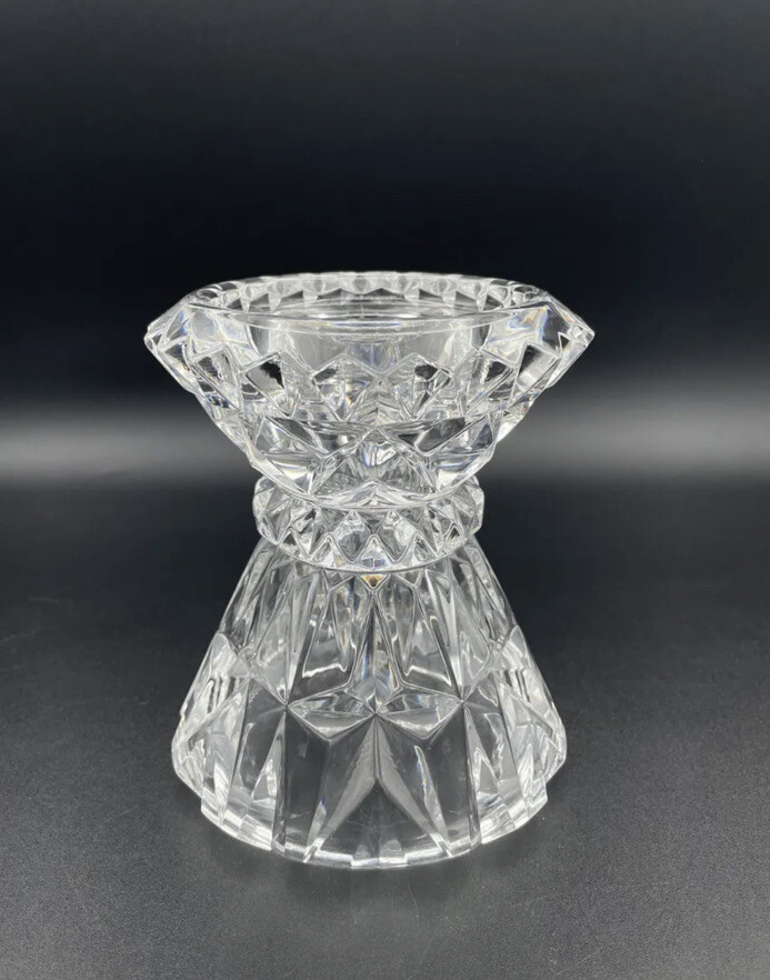 Vintage Mikasa Crystal Candle Holder Cut Glass MCM Glam 5” Votive