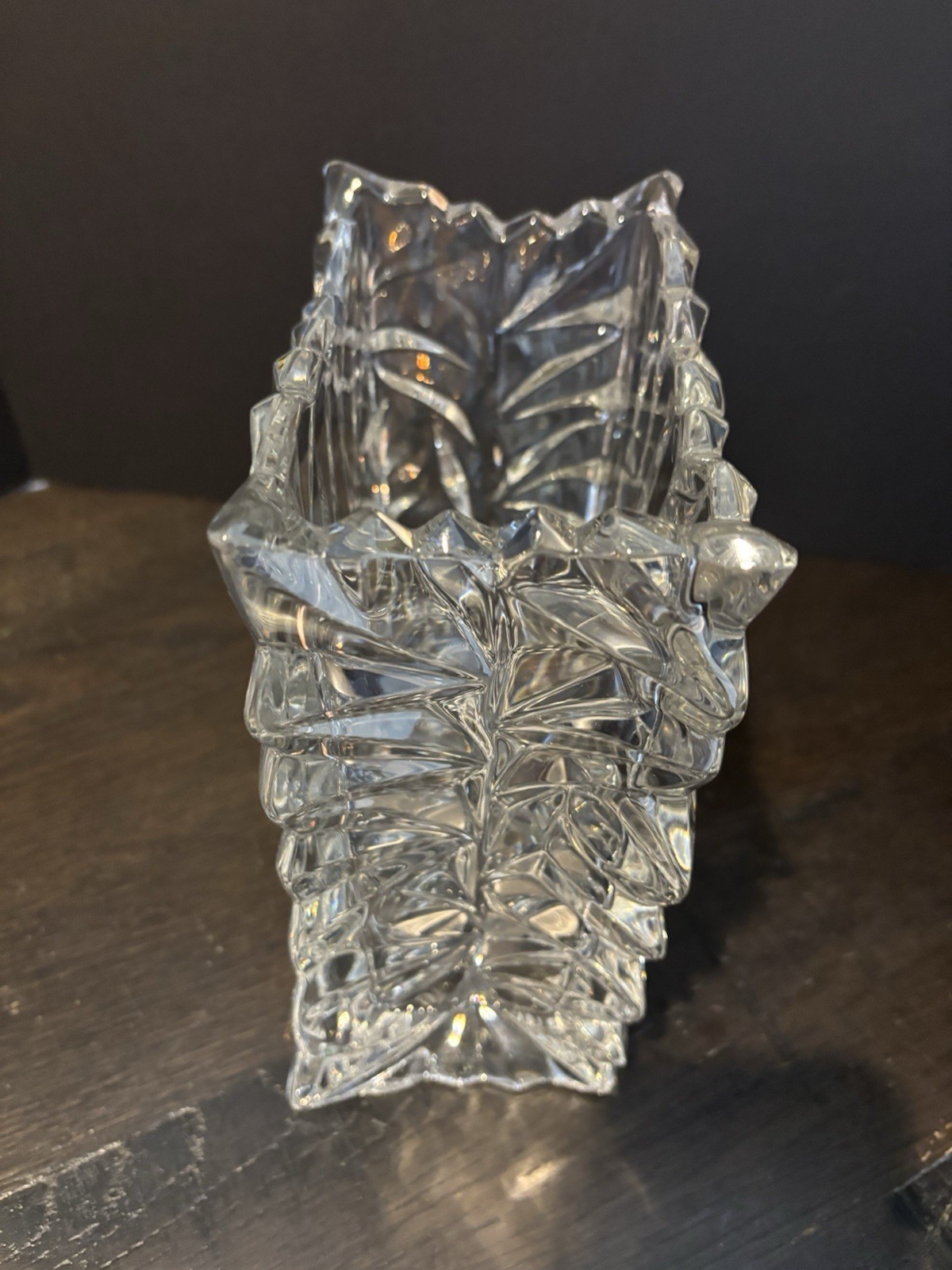 Vtg ROSENTHAL Studio-line 9″ Clear Crystal Crinkle Tutenbag Bag Vase Germany