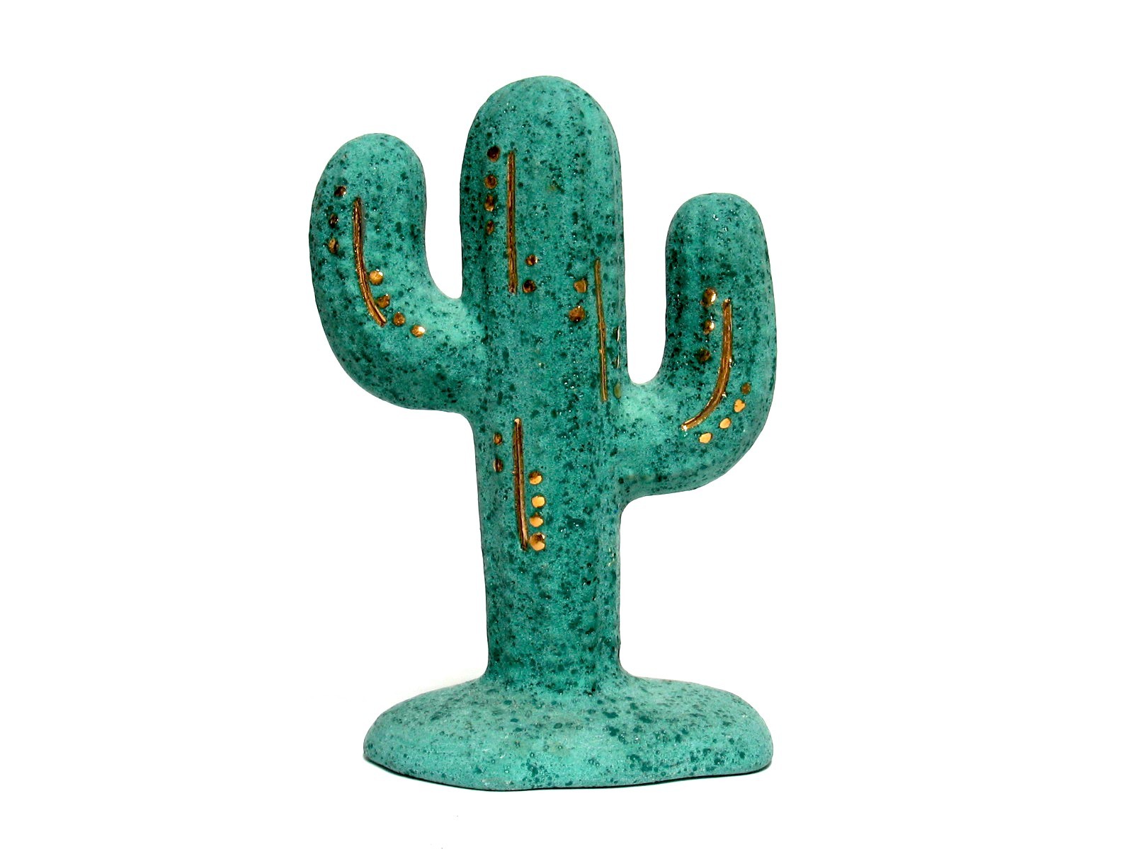 RUSSELLS ORIGINALS SOUTHWESTERN POTTERY TEAL BLUE-GREEN CACTUS VERA RUSSELL USA