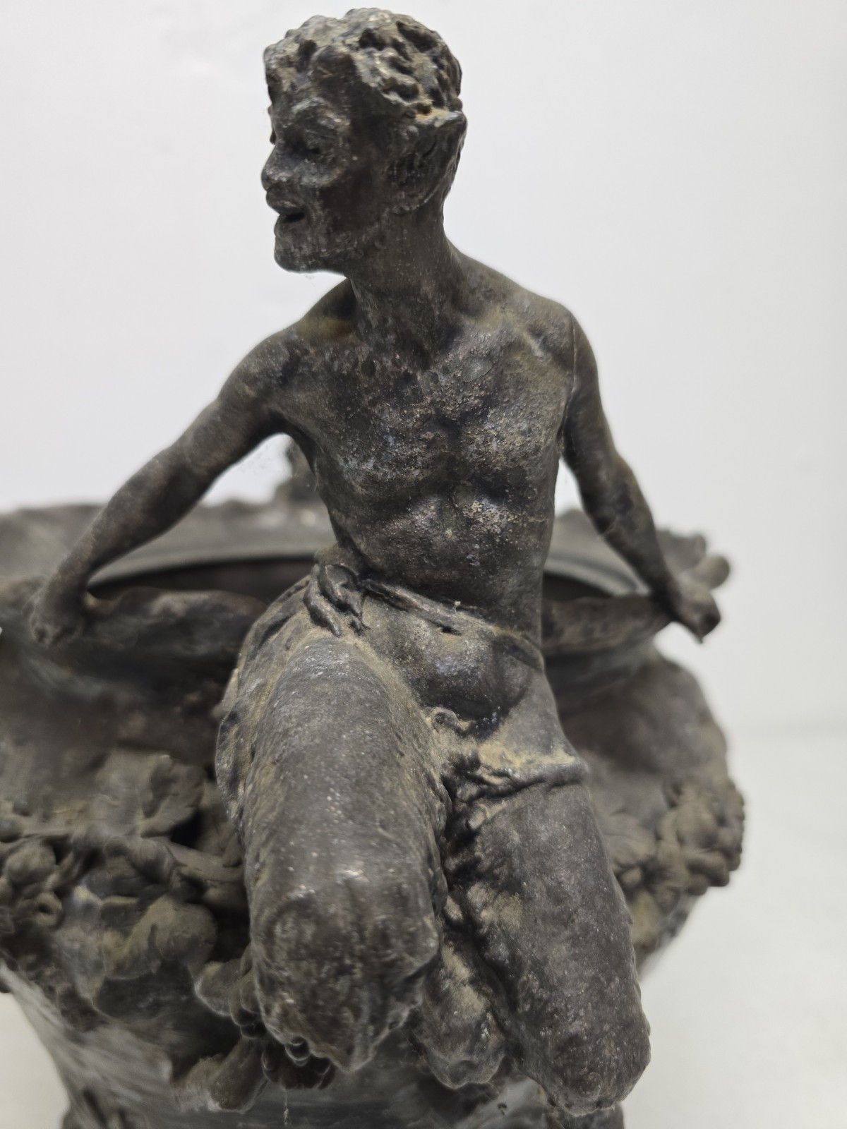 Antique Art Nouveau Pewter Satyr Cache-Pot Attributed to Hans Stoltenberg-Lerche