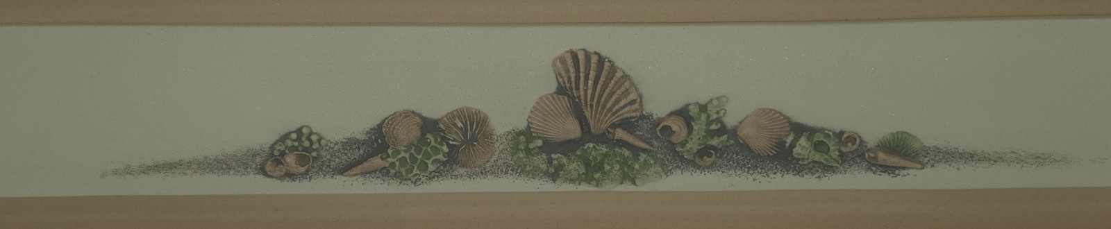 Wildflowers Cricket Studio Pottery Tile Seascape Shells Coral Frame Mat Numbered