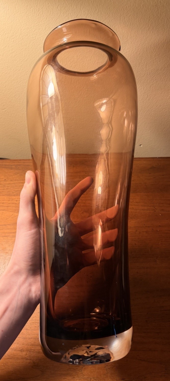 Blenko Don Shepherd Dusty Rose Floor Vase Handblown #8310M 15 1/2” – WV