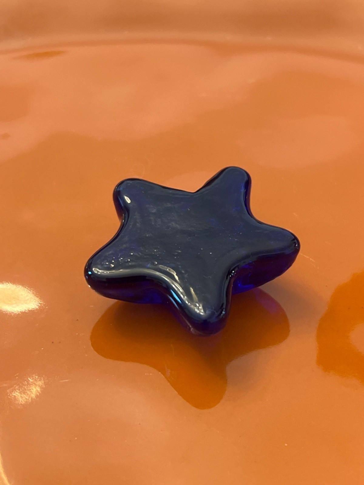 Cobalt Blue Star Paperweight Collectible 1 3/4″