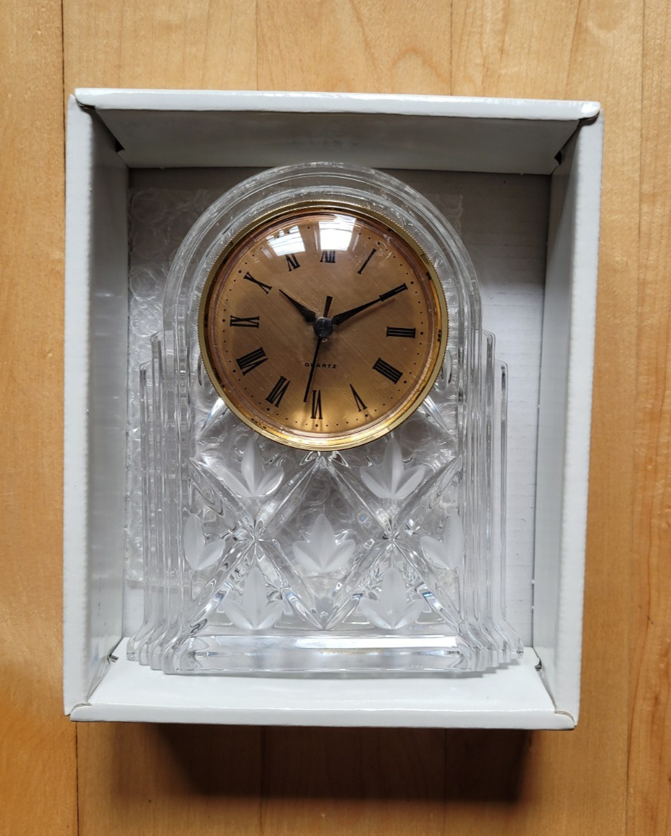 Royal Limited Crystal Beveled Dome Clock w/ Original box