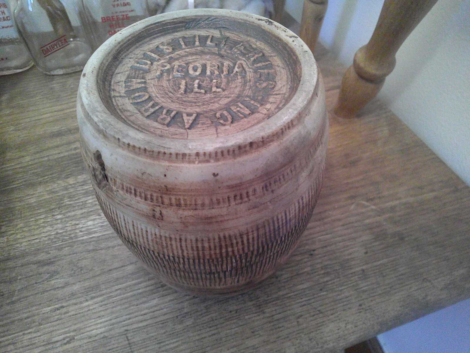 Vintage Pottery Small Whiskey Barrel