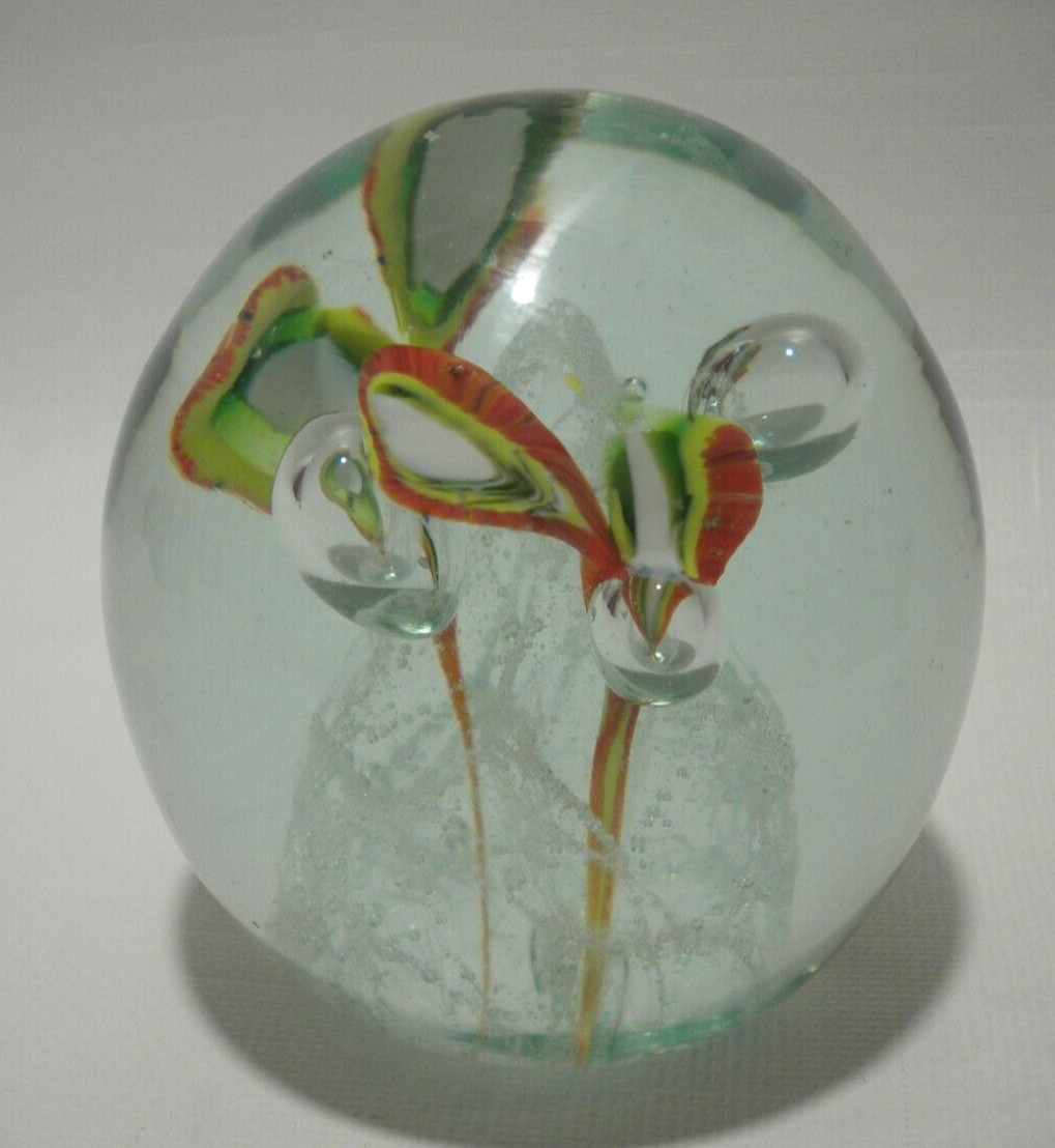 Vintage Nikolsk Russia Paperweight Designer Art Glass Egg Shaped Multicolor