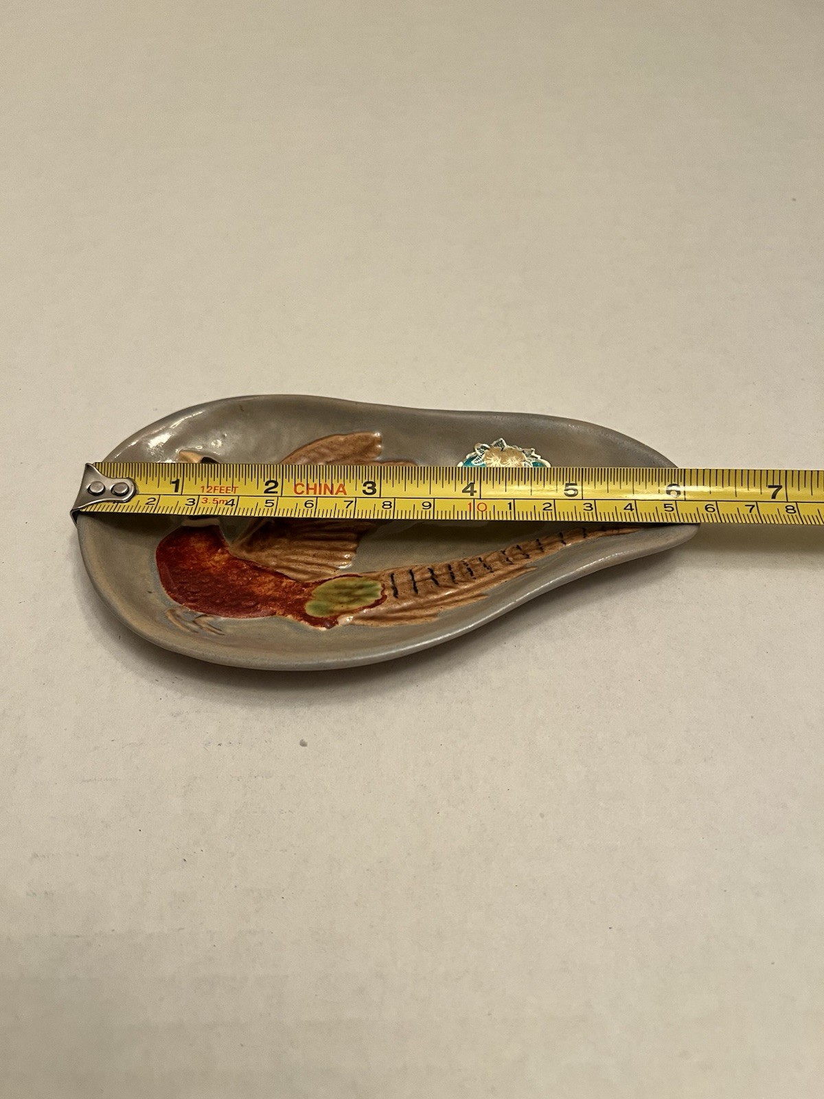 Rosemeade Flying Pheasant Tray North Dakota Pottery w Label Father’s Day Gift