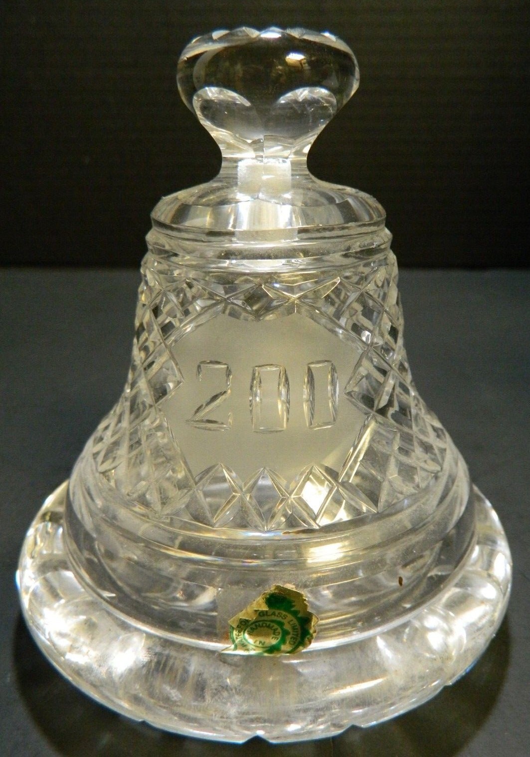 Vintage Waterford Crystal United States Bicentennial Bell w/ Base (1976) Excell