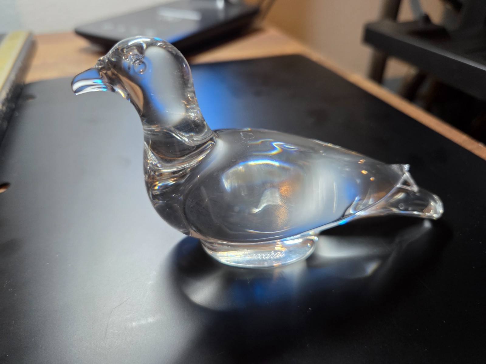 Baccarat Clear Crystal Figurine Paperweight Duck Approx 4 In X 3 In with box