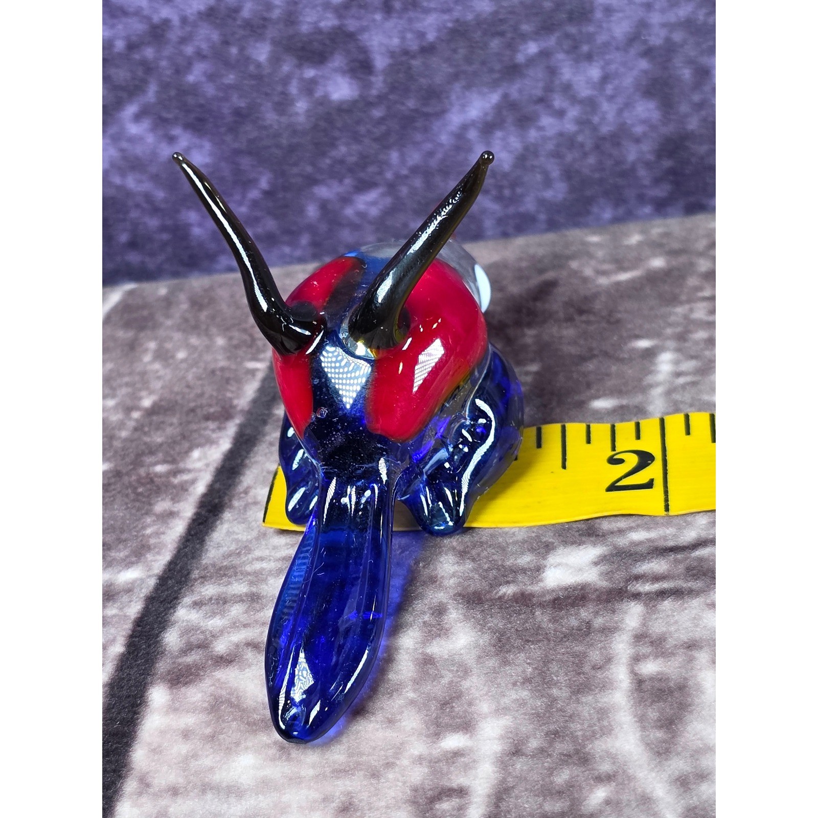 Vintage Russian Hand Blown Lampwork Colorful Glass Bird Sculpture