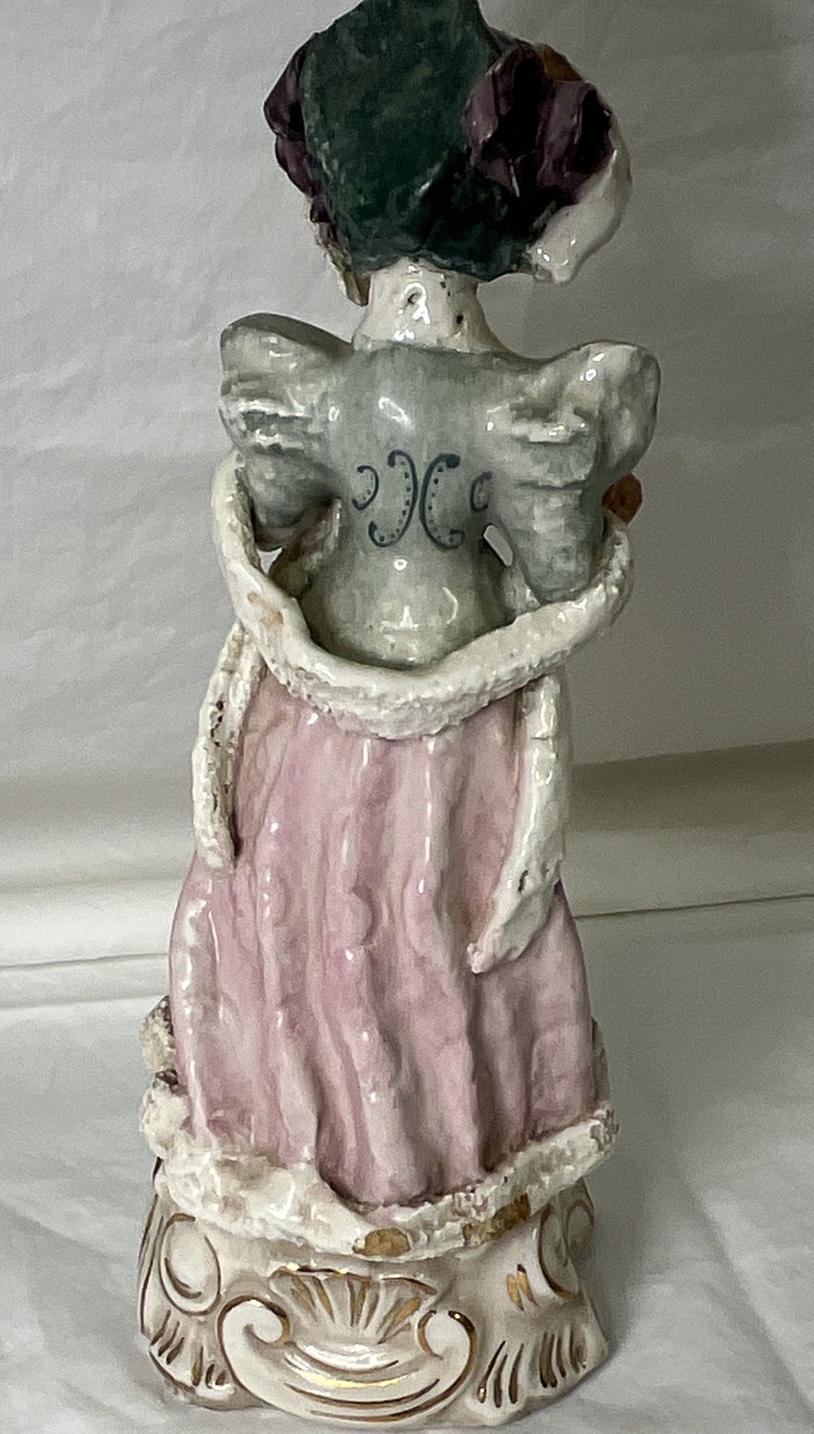 Pair Vintage Corday Victorian Porcelain Colonial Lady and Gentleman Free Ship