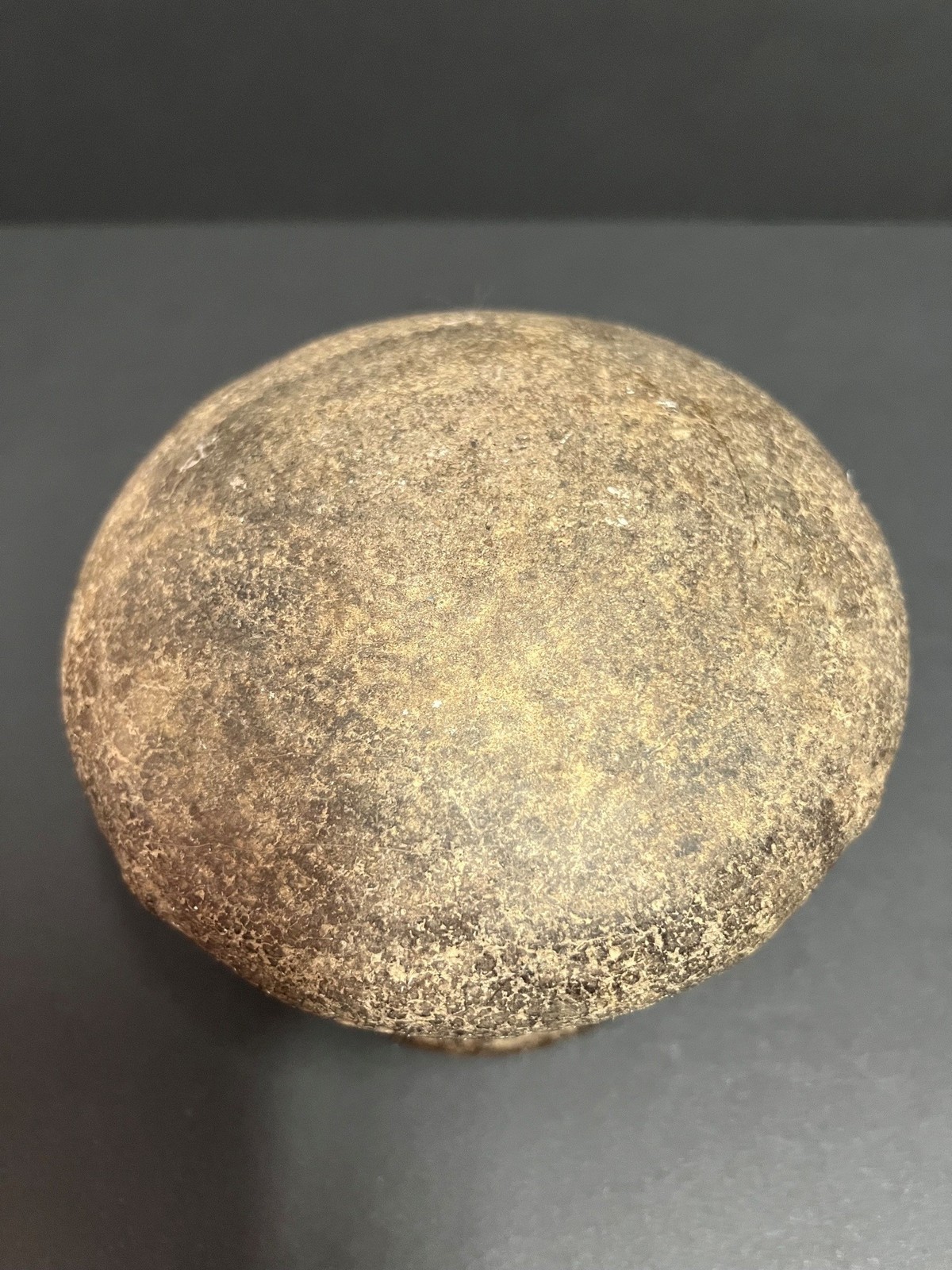 Ancient Egyptian basalt Pot Bowl Rustic Speckled Dark Brown Decor
