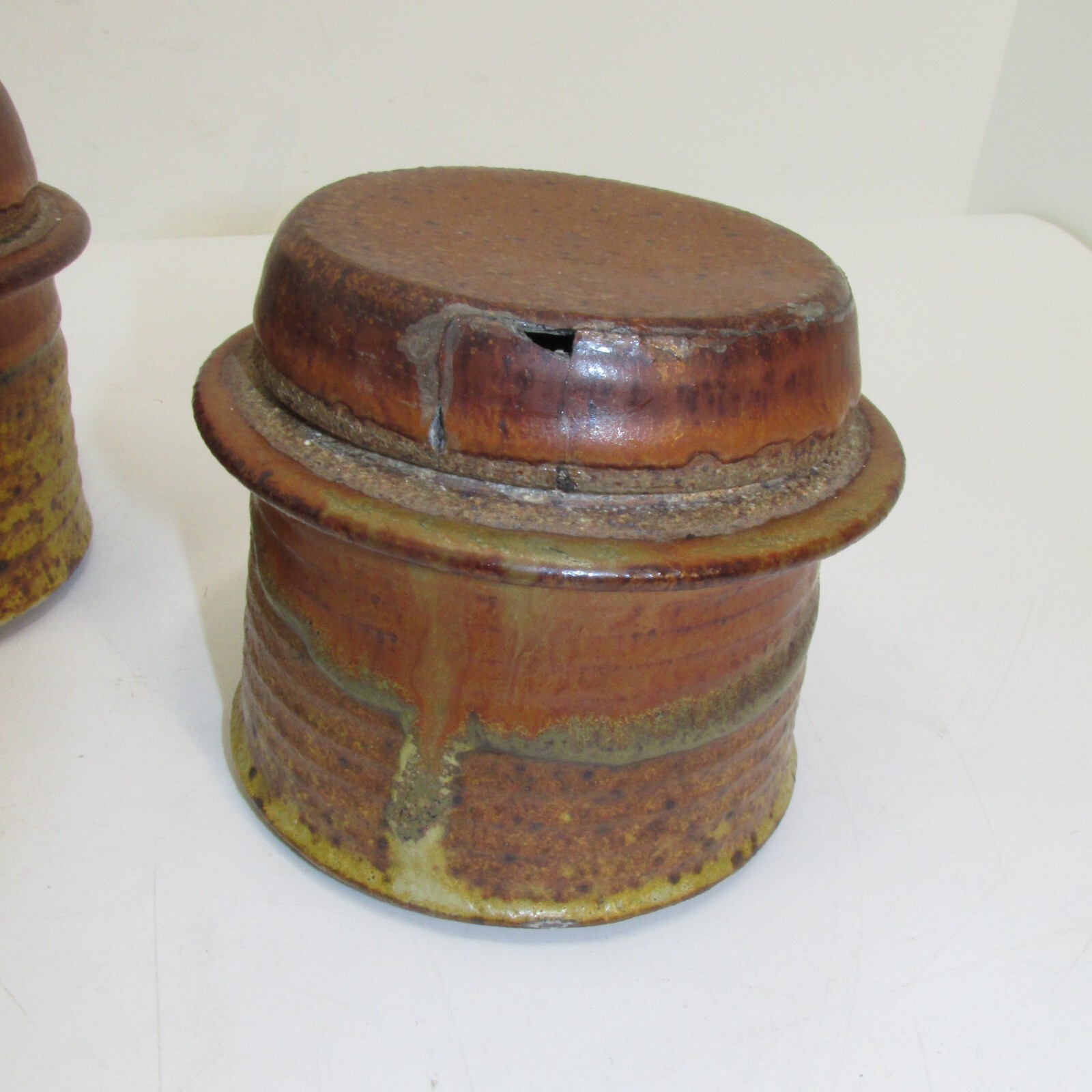 Kenneth Ferguson Pottery signed – 4 pottery jars & Lids -1960’s – 1970’s