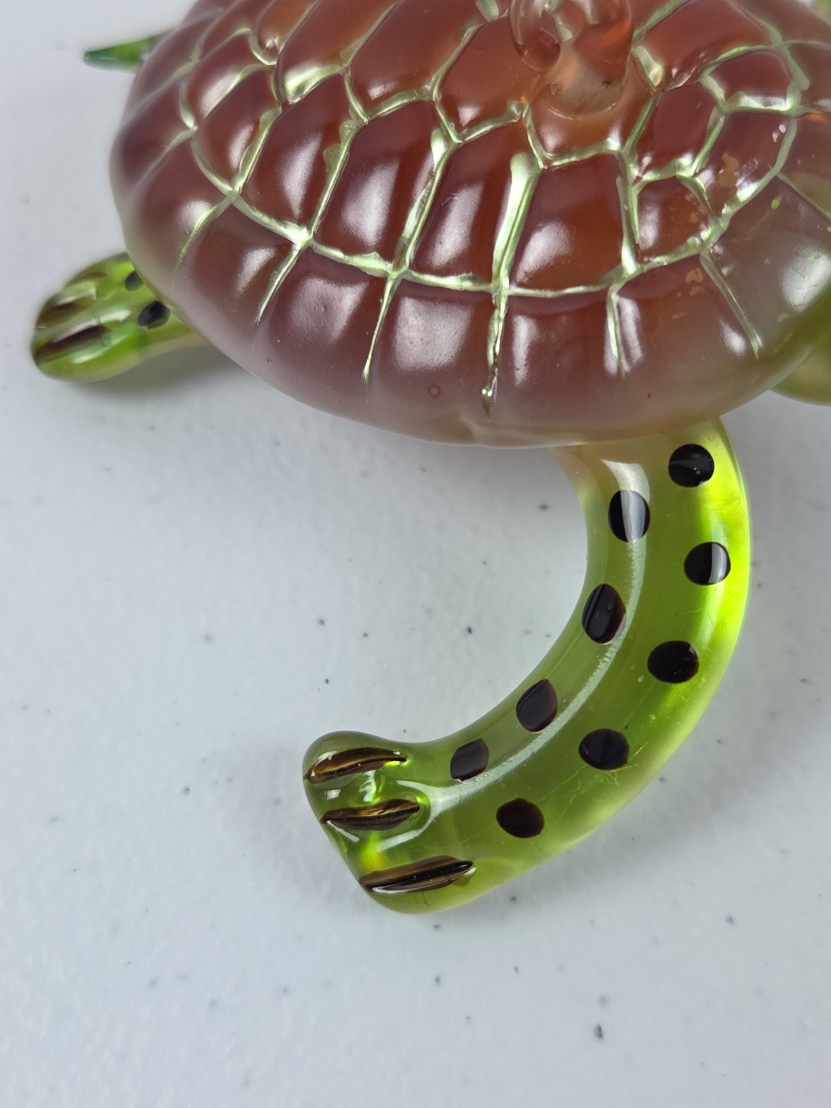 Hand Blown Art Glass Sea Turtle Holiday Christmas Beach Ornament 3 1/4″