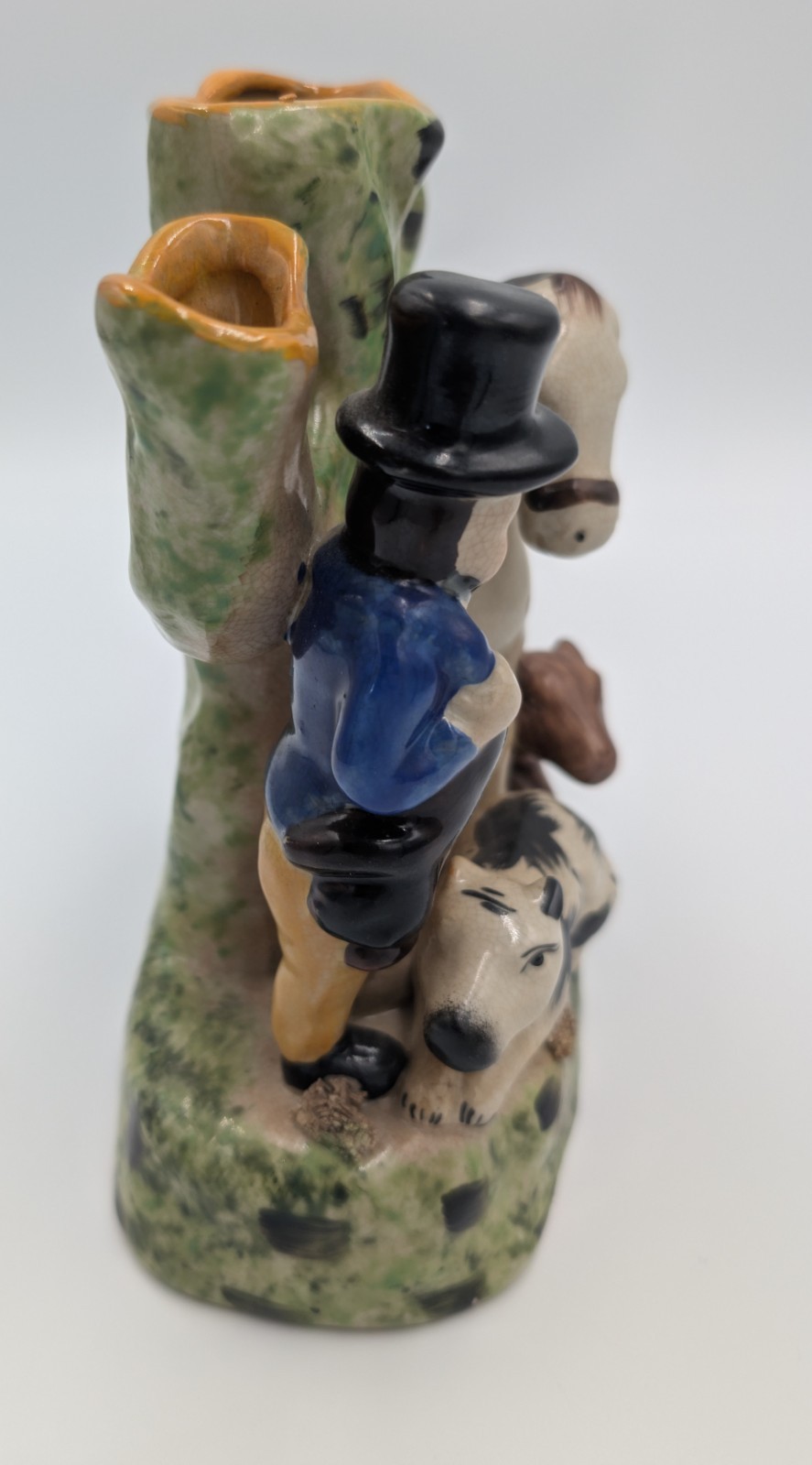 Antique Staffordshire Victorian Figure of Huntsman Horse And Wild Boar