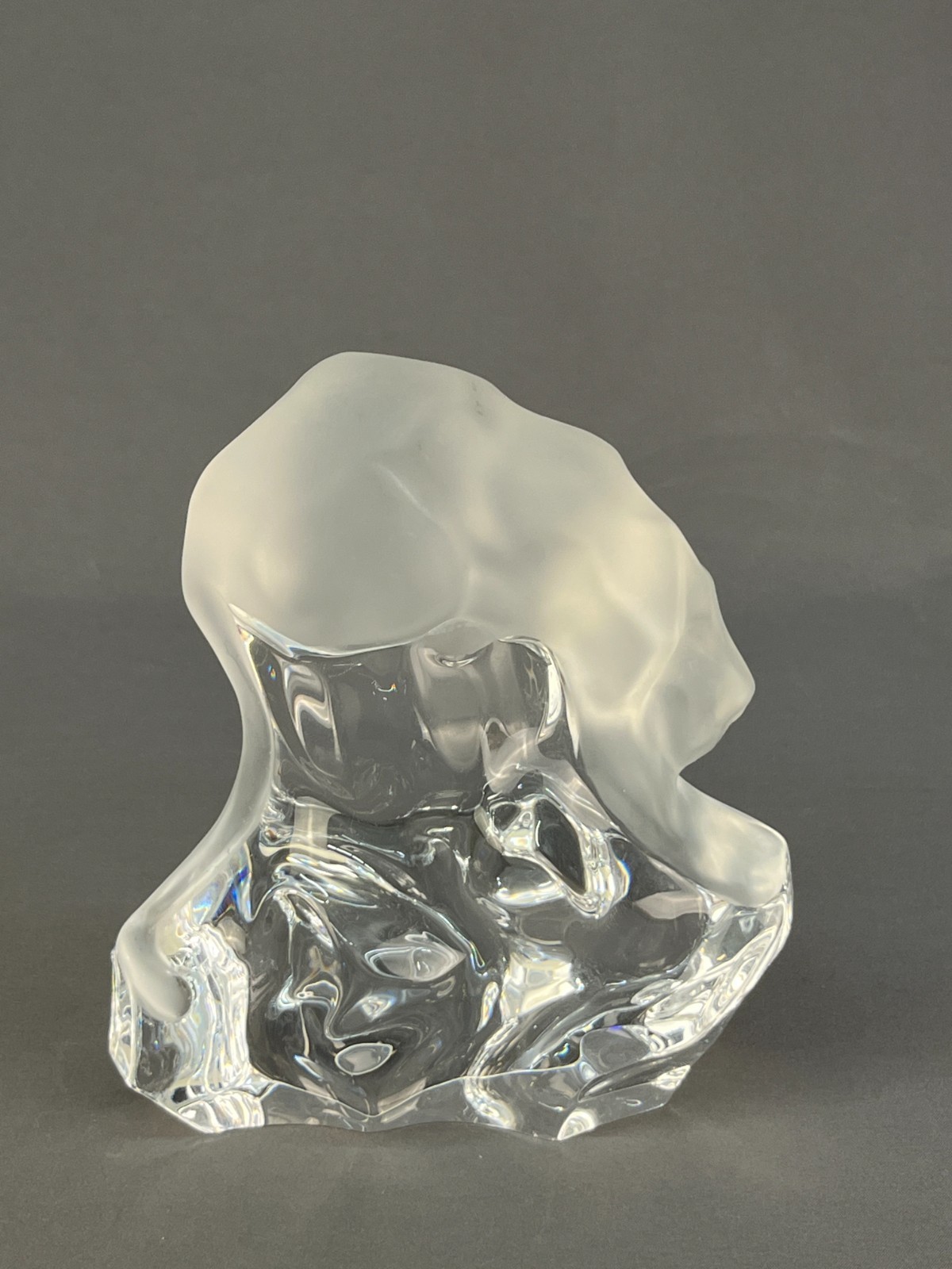 Rare HOYA Crystal Big Cat COUGAR Jaguar PUMA Leopard Figurine 6″ Paperweight