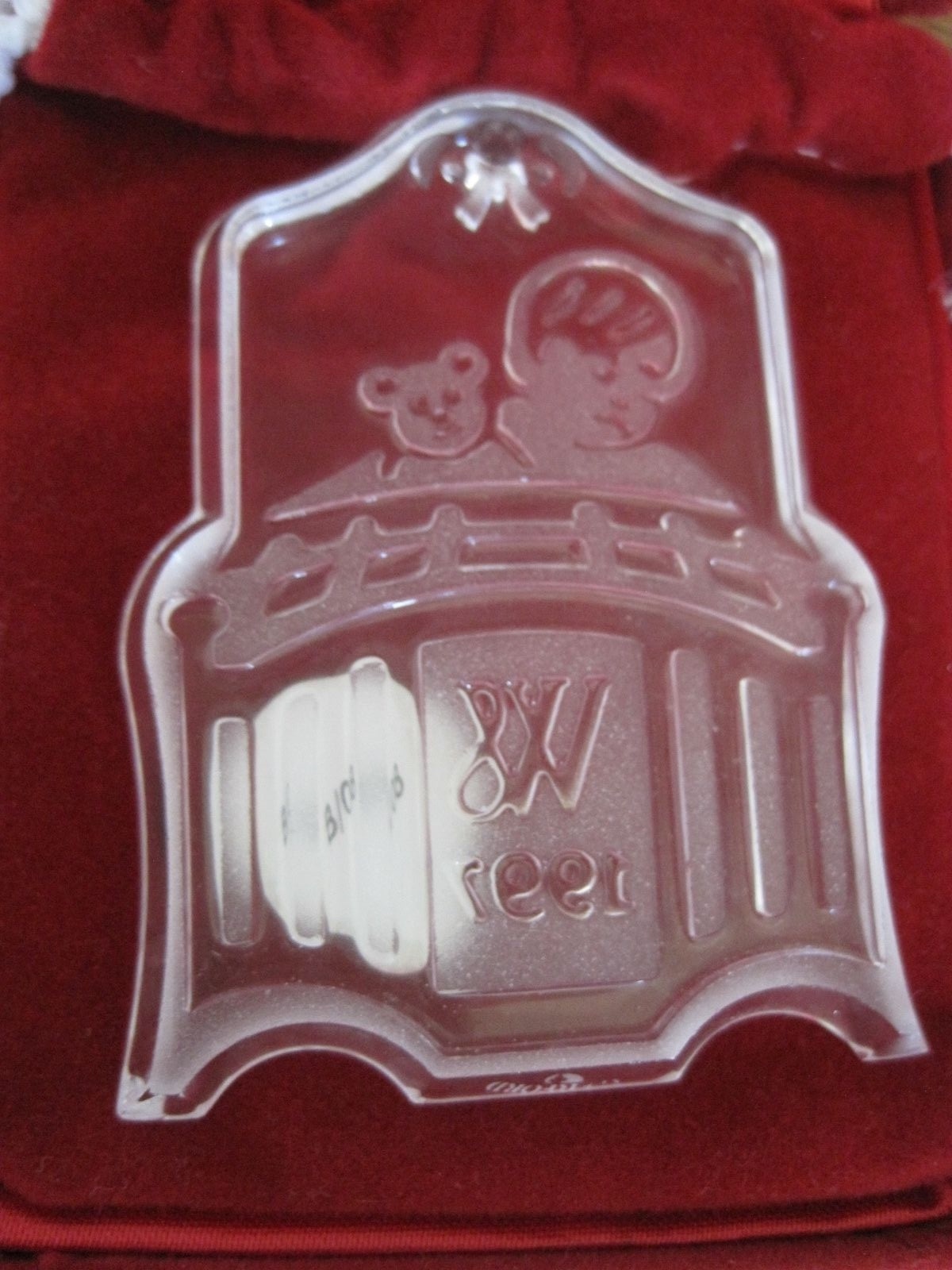WATERFORD CRYSTAL All Snug In Their Beds Ornament In Box 1997