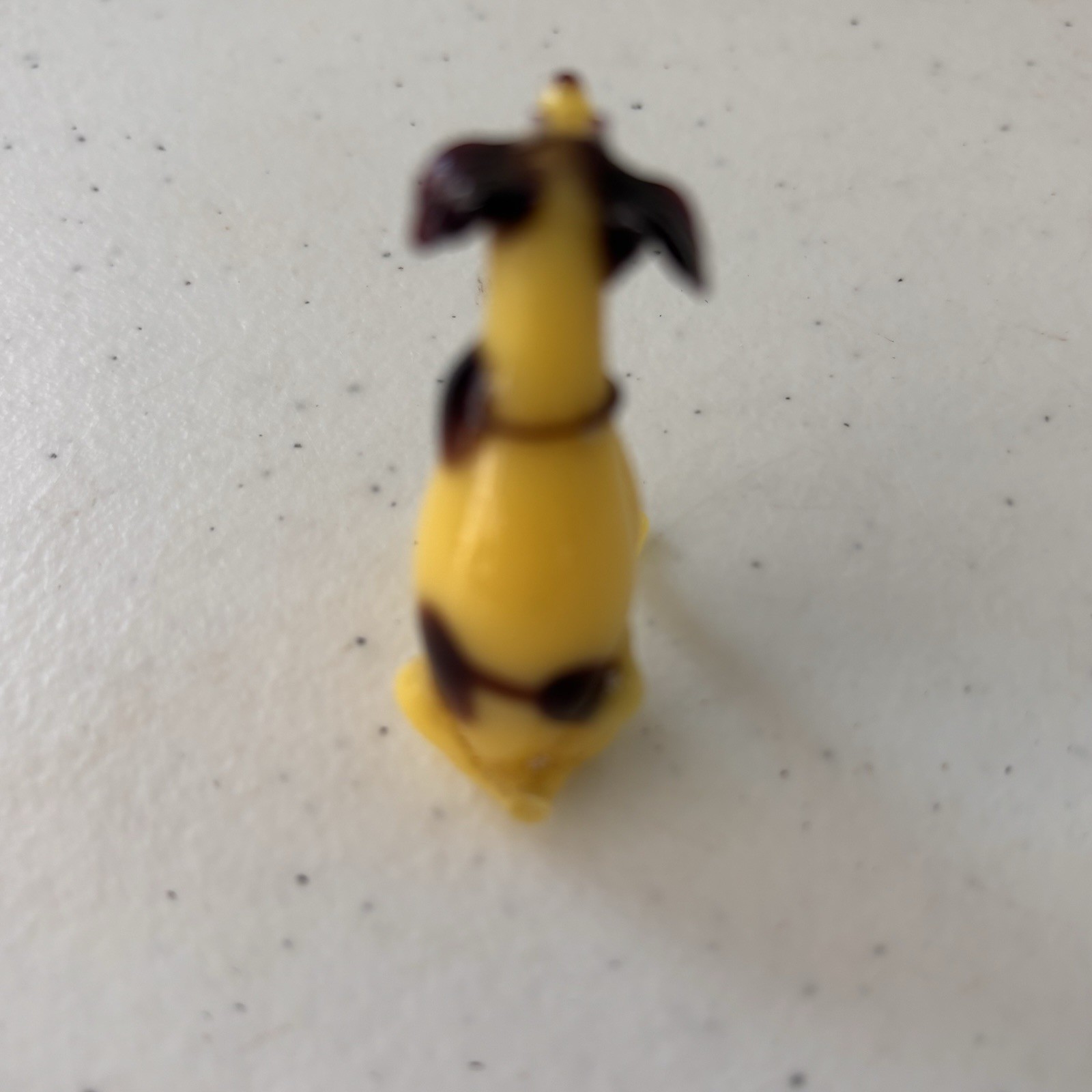 Vintage ART GLASS Mini Miniature DOG & PUPPIES Yellow And Black Spotted Set Of 3