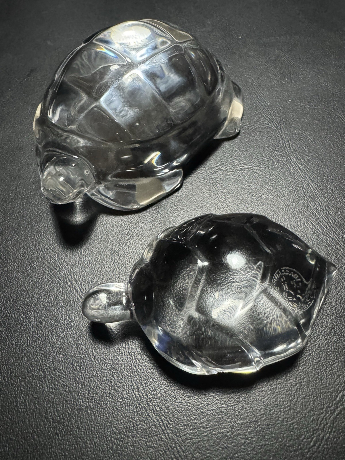BACCARAT France Clear Crystal Set of 2 Turtles 1-3/4” X 2-3/4” & 4 in