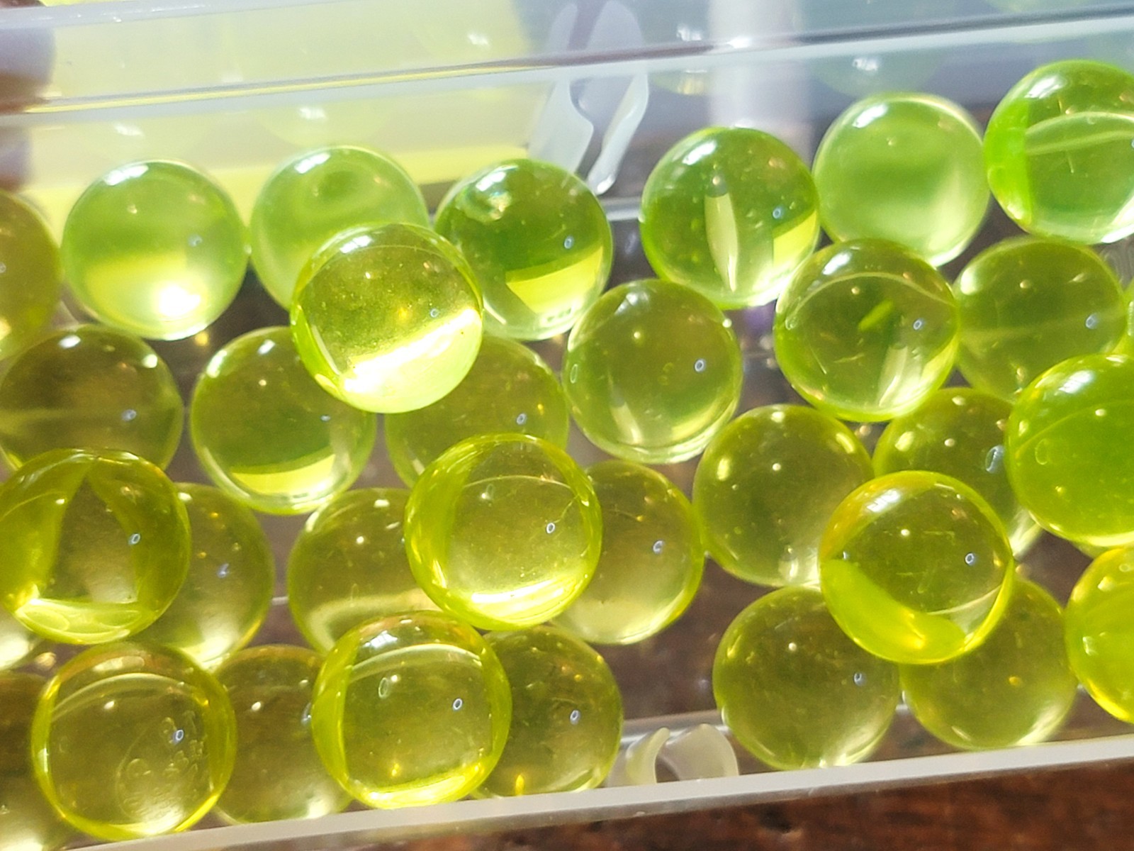 14mm Vaseline Glass Marble Undrilled Yellow Uranium Glass Ball