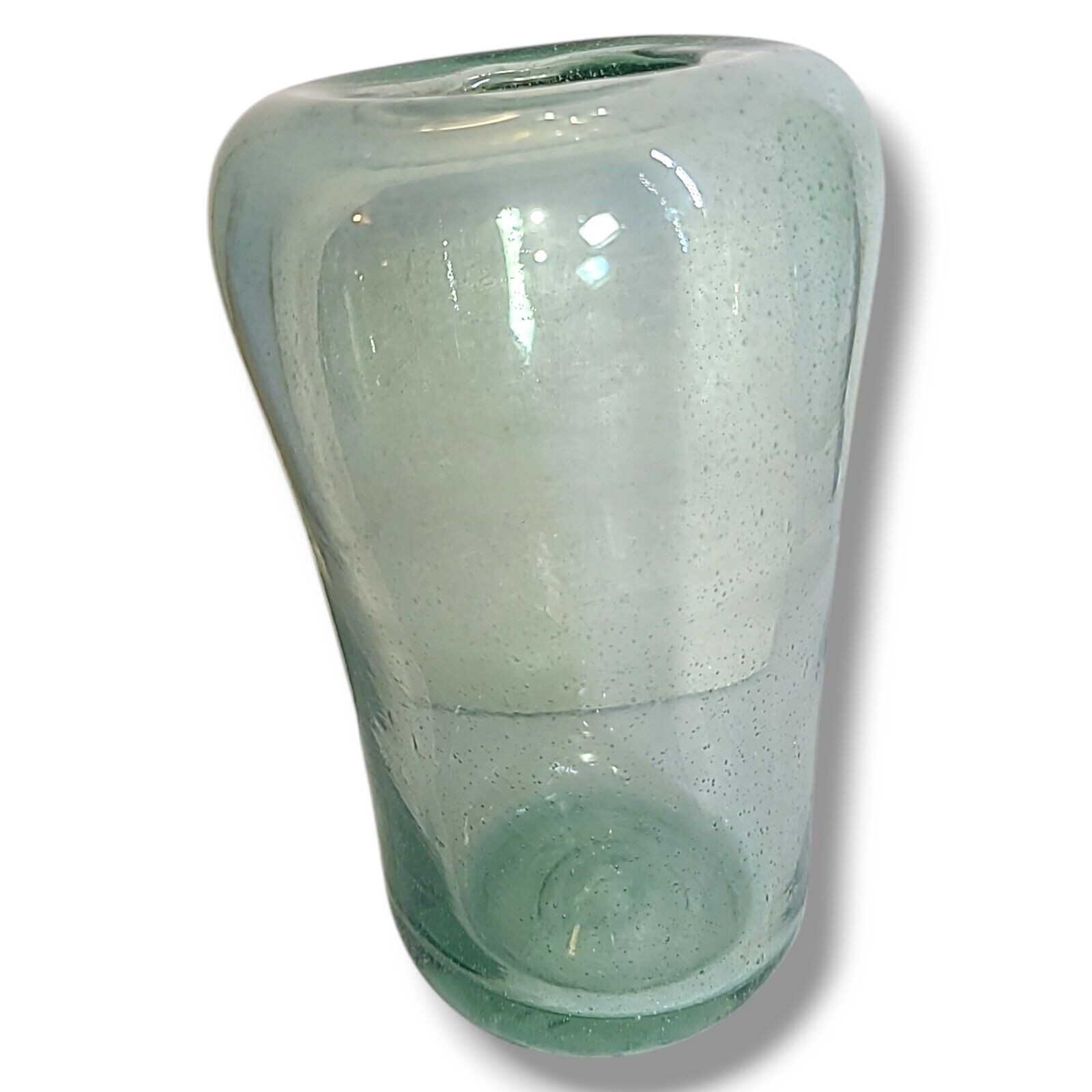 Mouth Blown Recycled Art Glass Vase 5.75″