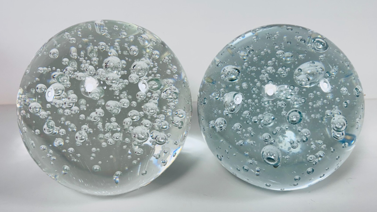 (5) Vintage Art Glass Bubbles Paperweight Amber /Clear / Red (10 lbs)
