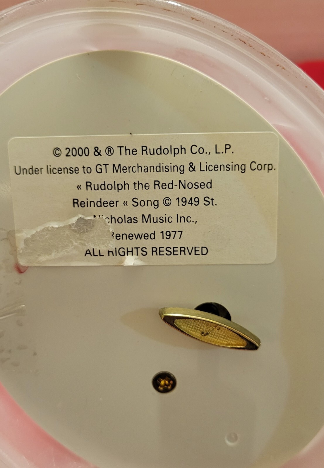 VTG 2000 Rudolph Co Red Nosed Reindeer Song Cristal d’Arque Music Box Ice Figure