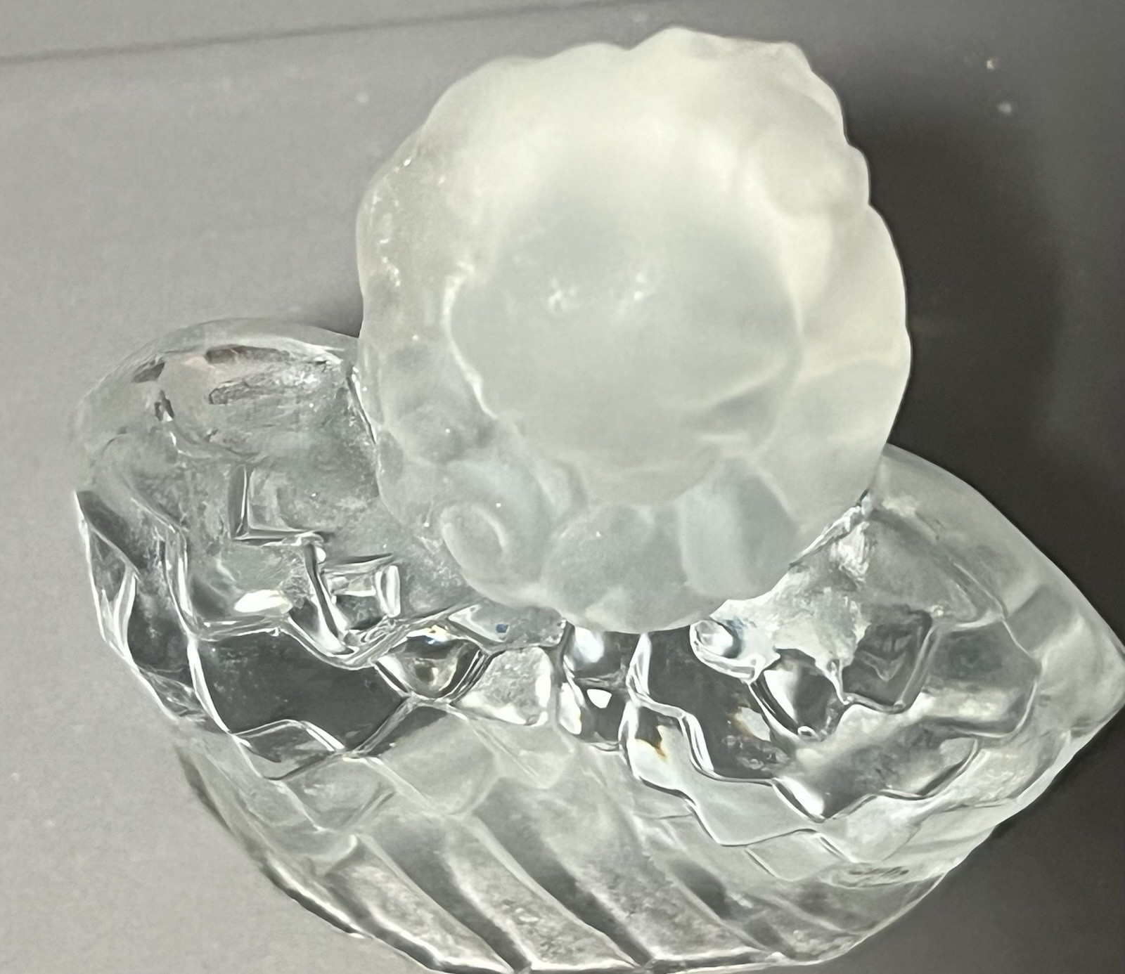 Fenton Clear Glass Guardian Angel Figurine with Red Rhinestone 3.25 in Tall 90s