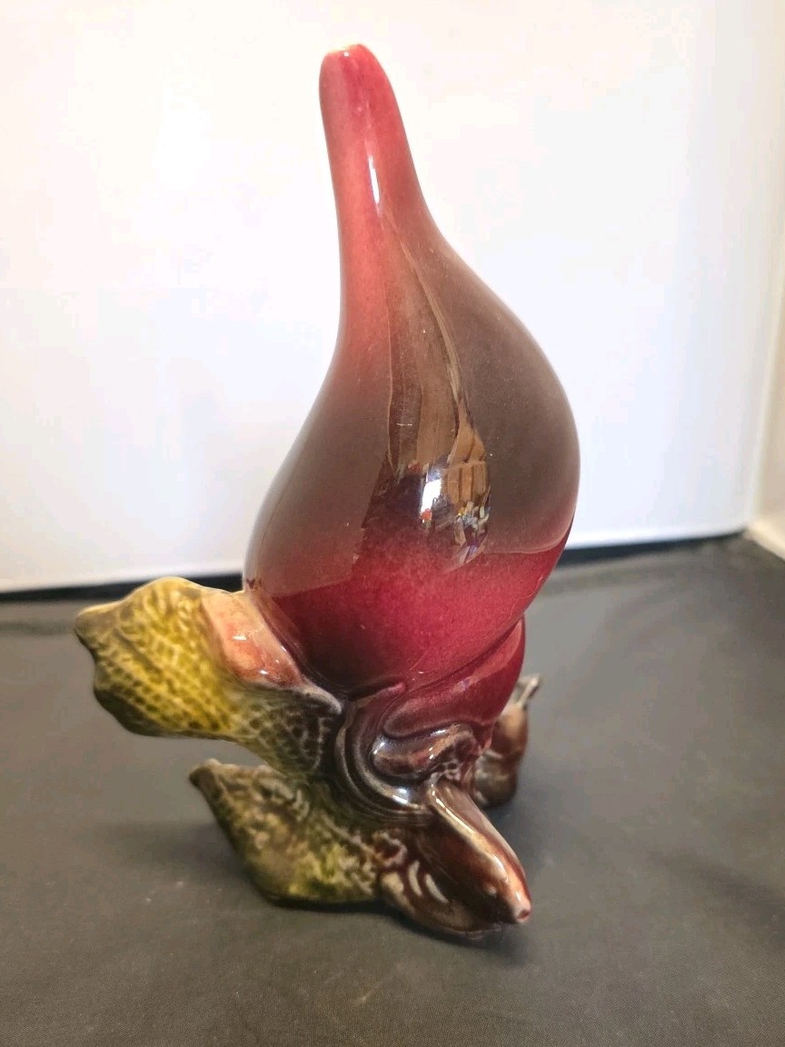 Hull Pottery Ebb Tide Red Brown Vintage 7 Inch MCM Seashell Fish Vase 1950s
