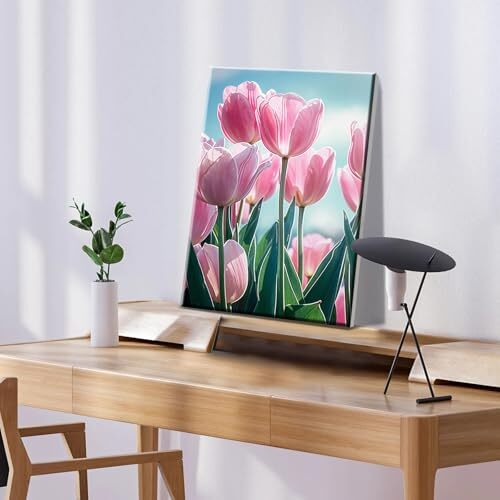 Paint by Number for Adult Beginner DIY Flowers Paint by Number with Tulips