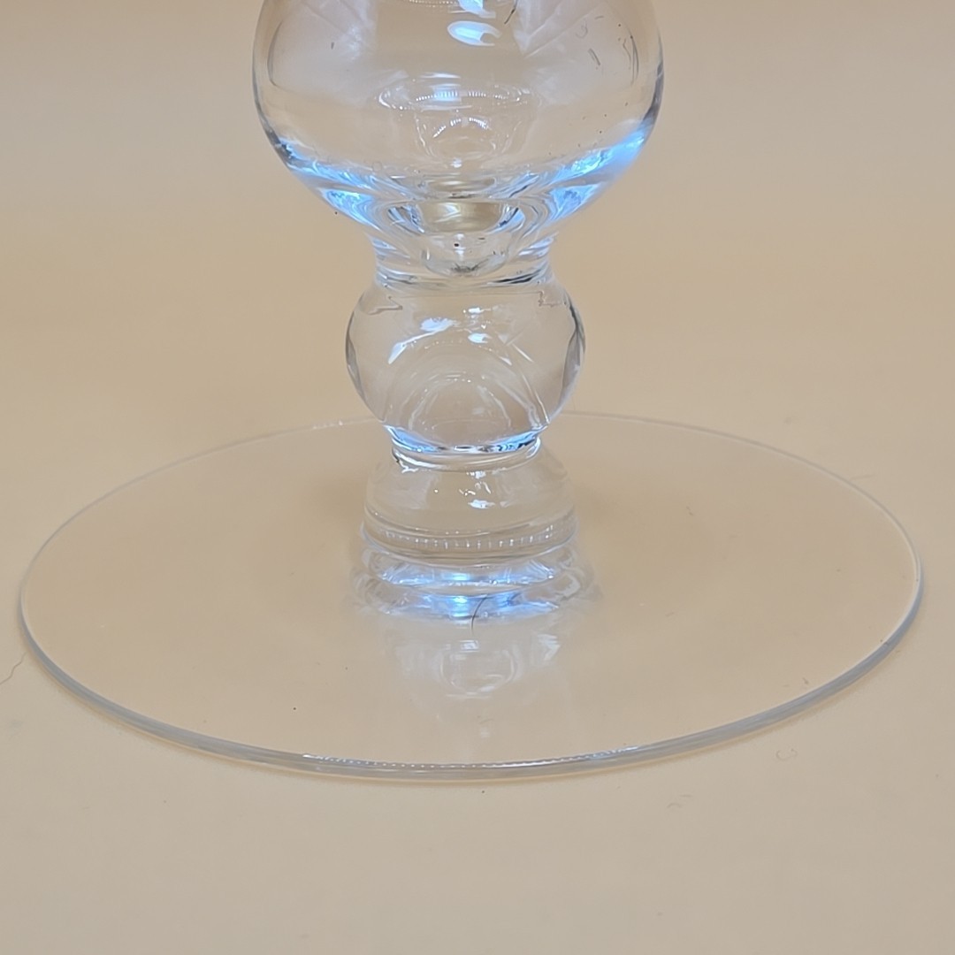 VTG Princess House Heritage Etched Crystal Two Piece Hurricane Candle Holder