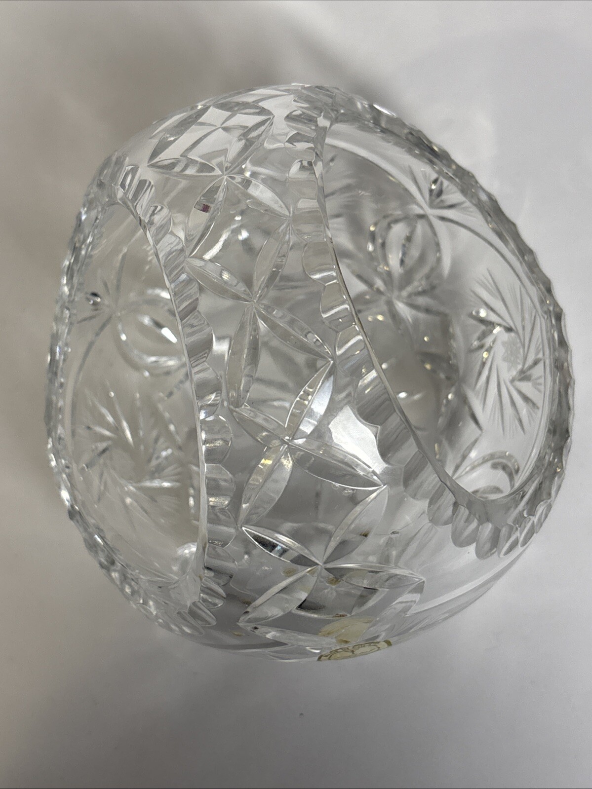 Leaded Crystal Clear Basket Made In Poland Approx. 5 3/4×5 3/4”