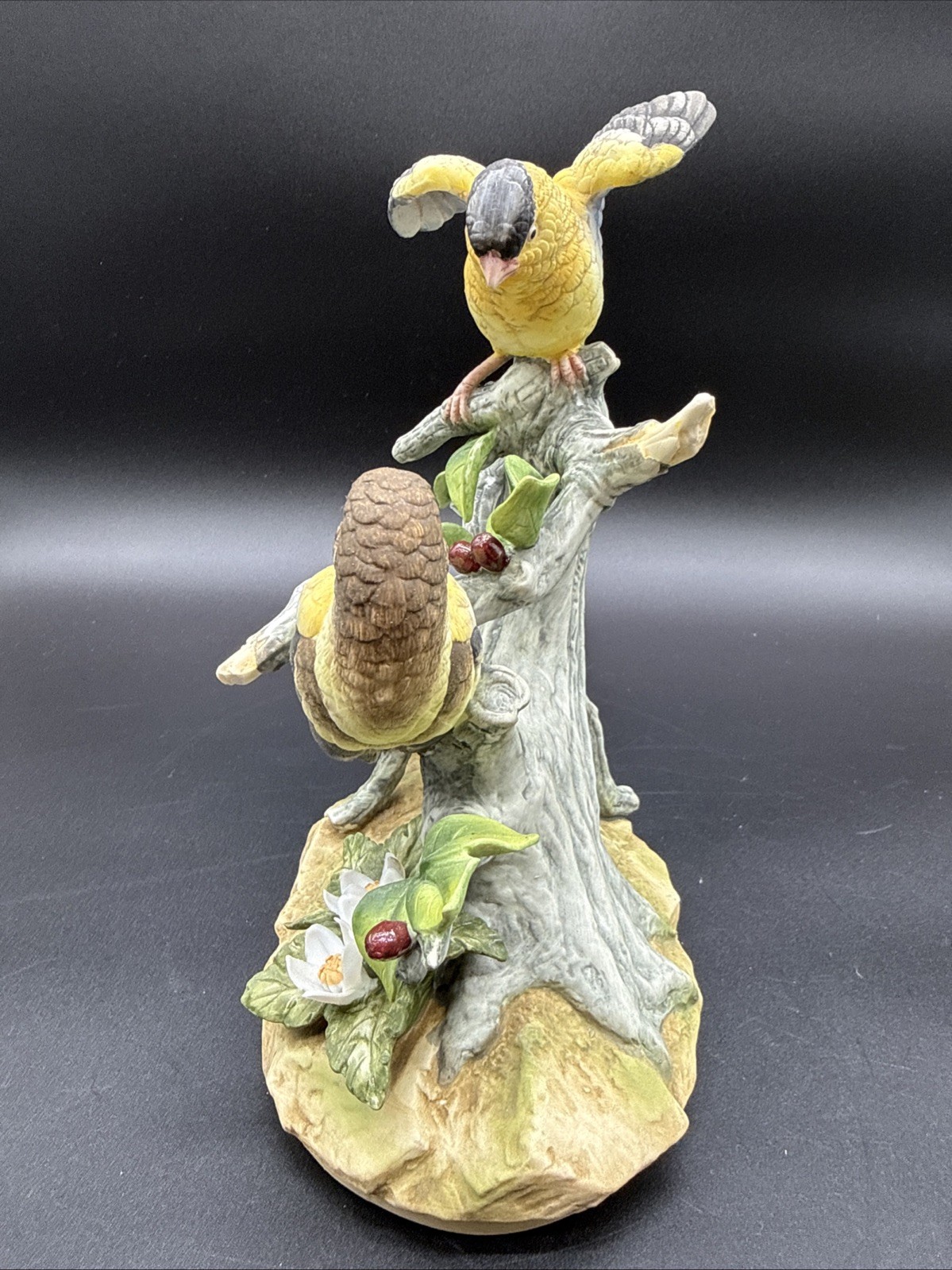Andrea by Sadek Goldfinch porcelain bird figurine, hand painted, 11 in