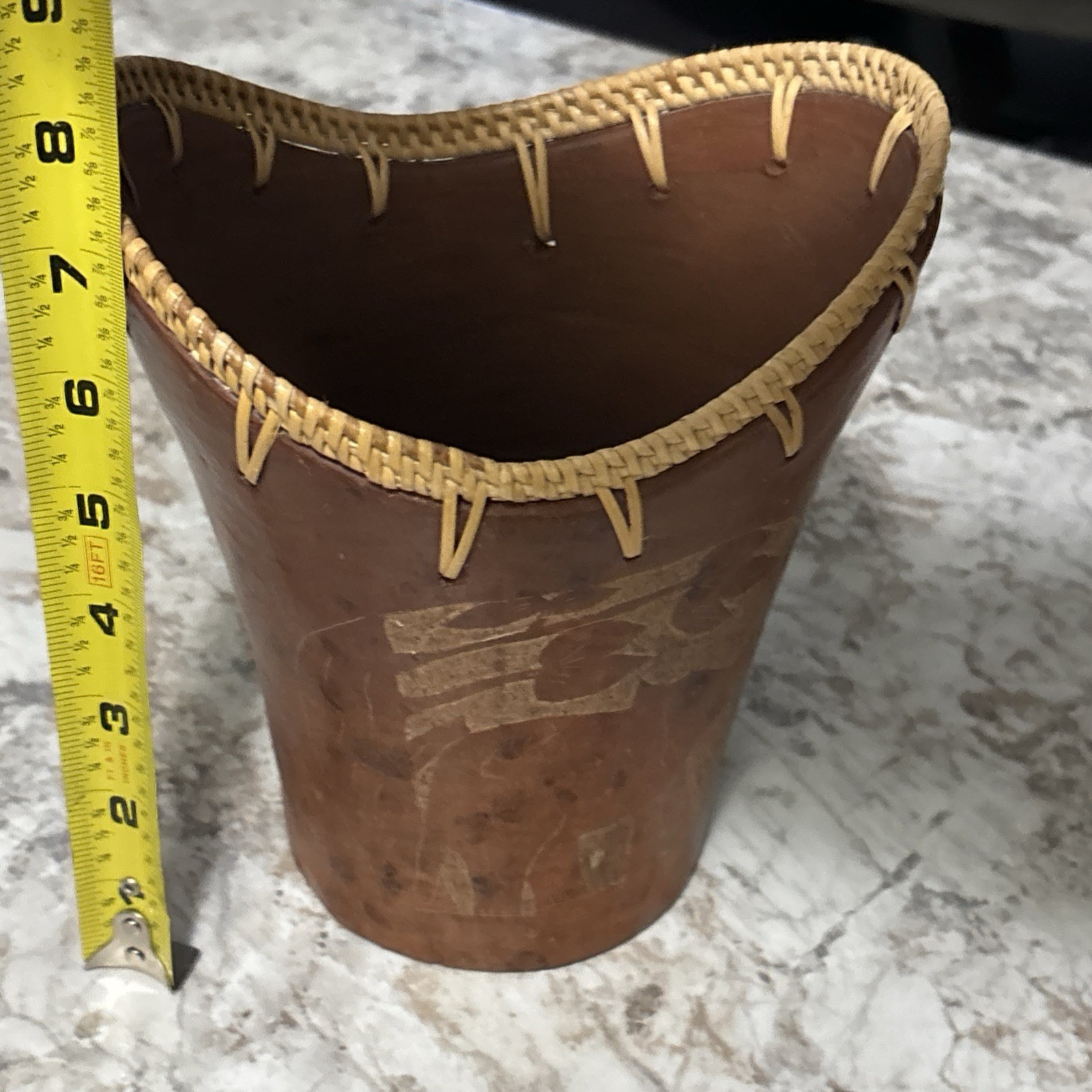 Hand Carved And Woven Rinjani Double Elephant Pottery Basket Made In Indonesia