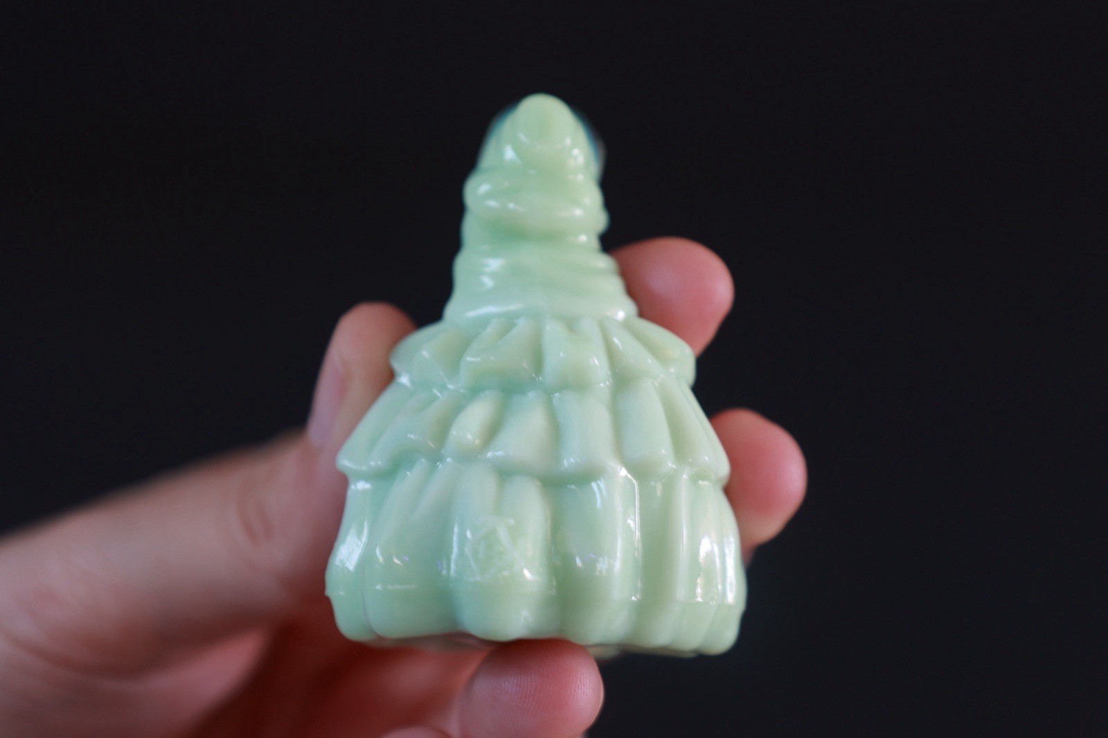 Boyd Glass Uranium Jadeite “Louise Doll” figurine