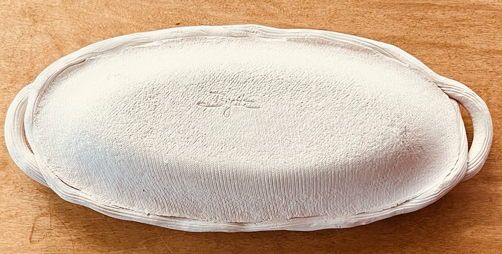Signed Vintage Brigitte Haag Studio Pottery Centerpiece Dish – Sculpted Leaf