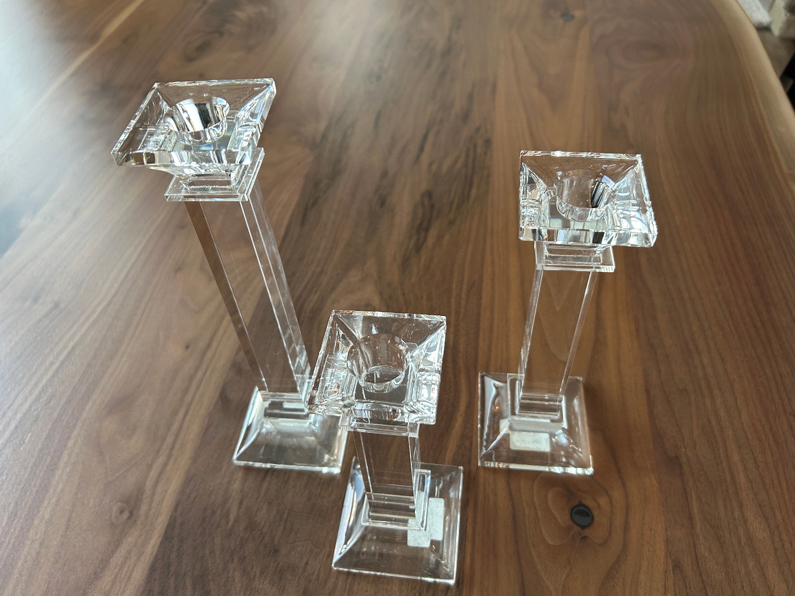 Mikasa Classic Tapered Glass Candlesticks Set of 3 NWT