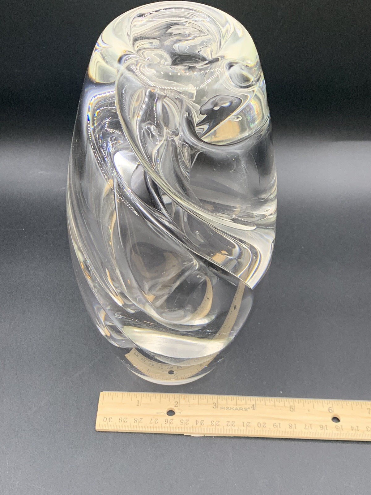 Heavy Hand Blown Art Glass Vase Jolson 08 Signed 10” 8lb 3oz