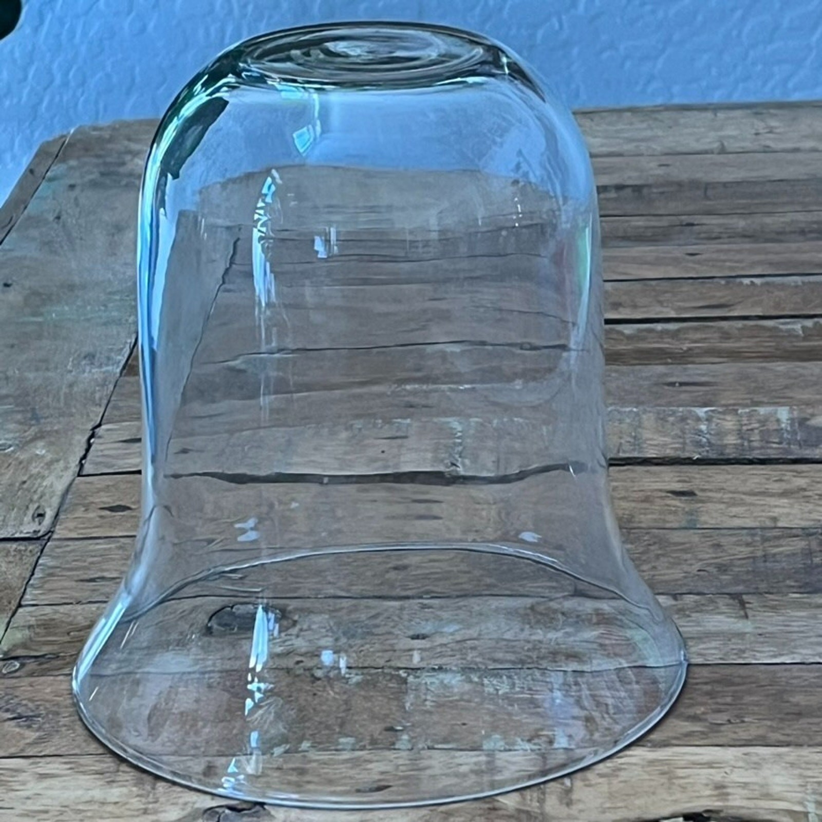 Hand Blown Bell Cloche Glass Garden Display Jar Dome 8 in tall