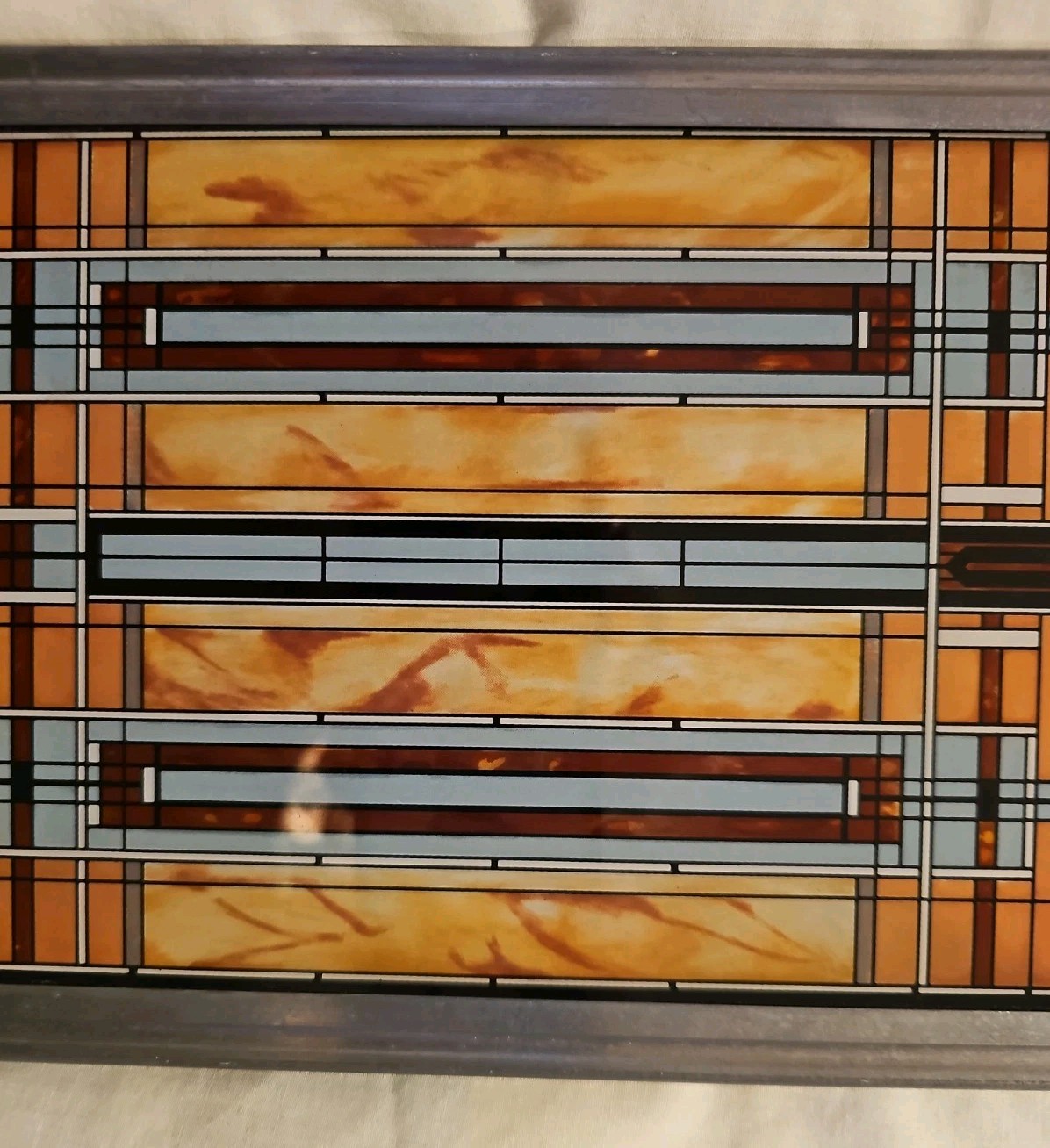 Frank Lloyd Wright Collection Oak Park Bradley Skylight Stained Glass 13″ x 7″